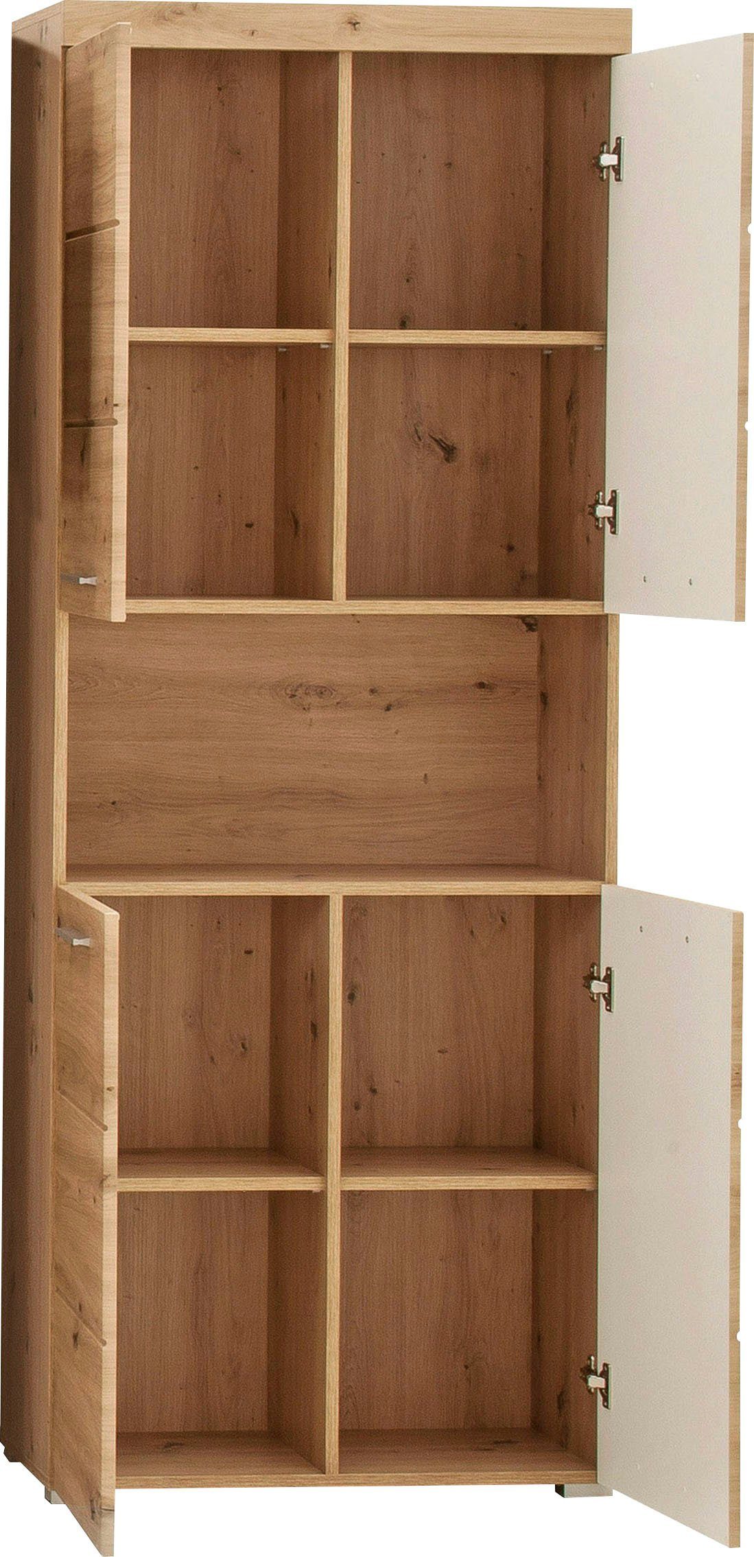 welltime Hochschrank Avena Badschrank 4-türig mit o. Fach und 4 Einlegeböden - B/T/H 73/31/190 cm