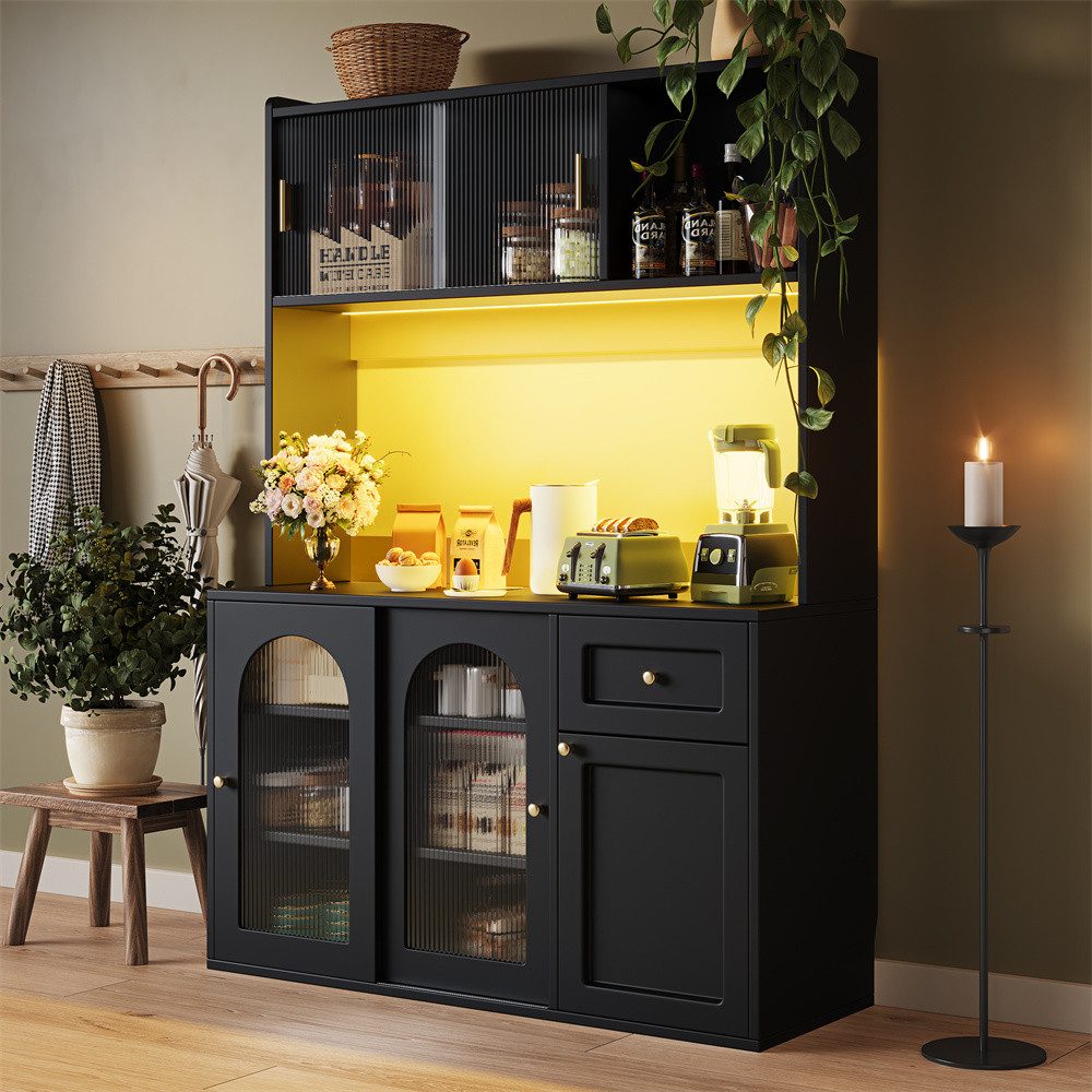 OKWISH Hochschrank Küchenschrank,Vitrinenschrank,Buffetschrank (Vielseitige günstig online kaufen
