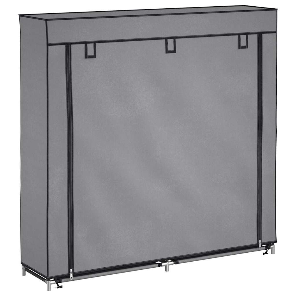 vidaXL Schuhregal Schuhschrank mit Abdeckung Grau 115 x 28 x 110 cm Stoff, 1-tlg.