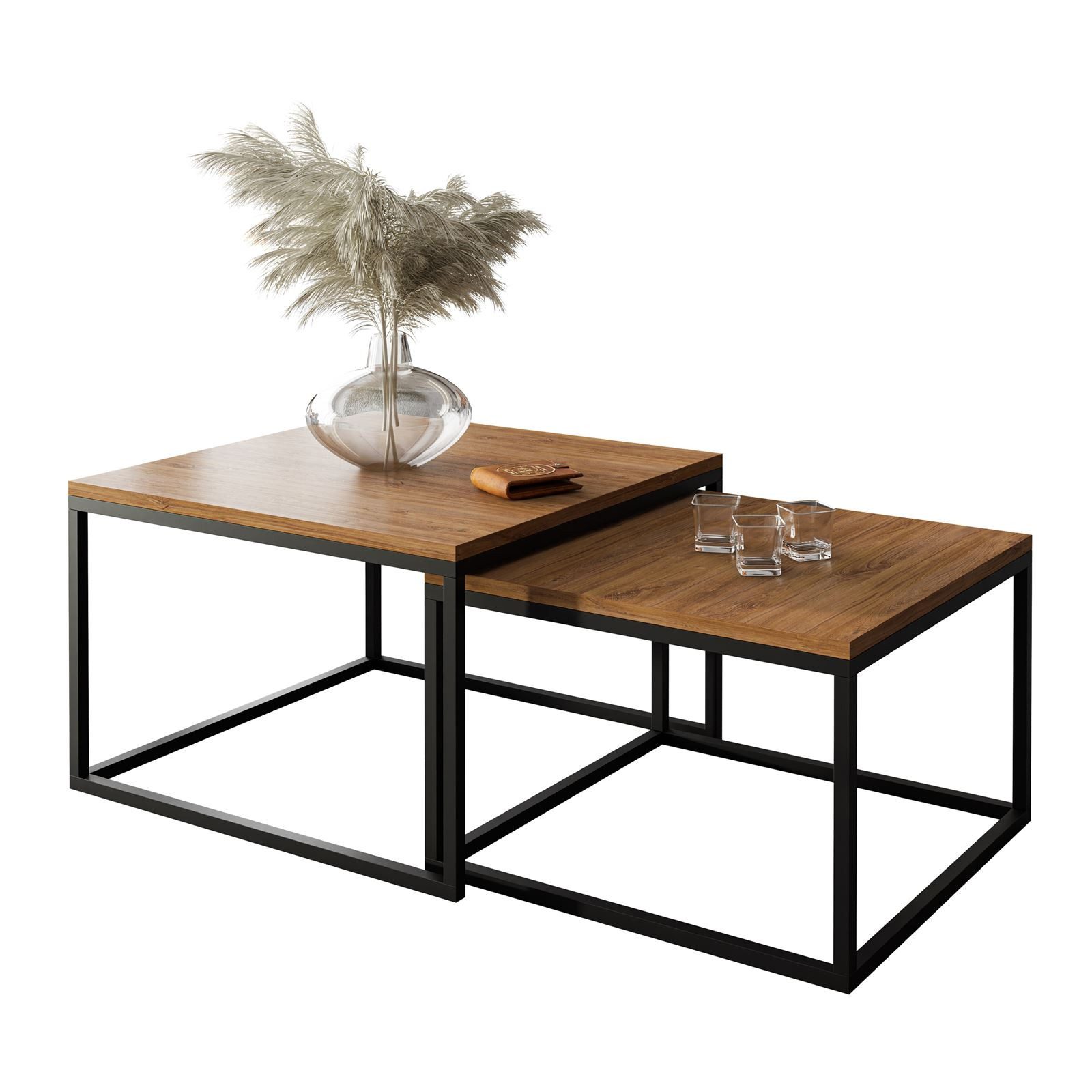 Lookway Couchtisch Yoshi 2in1 mit Tischplatte in natürlicher Holzfarbe (2er günstig online kaufen