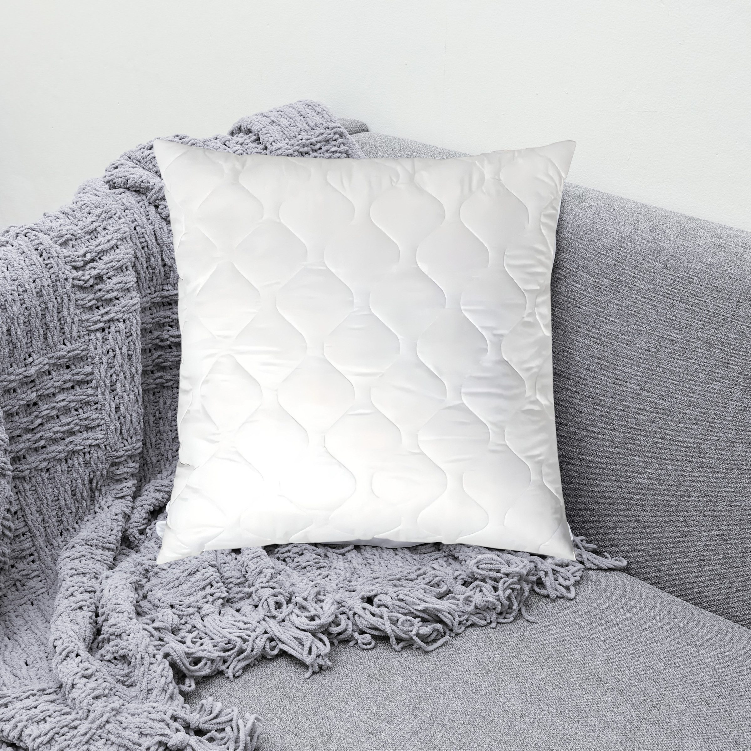 Landster Microfaserkissen Gestepptes kopfkissen 80x80, Bettkissen, Zierkissen, Seitenschläfer, Füllung: 100% Polyester, Rückenschläfer, Seitenschläfer, Bauchschläfer, Seitenschläfer,allergikerfreundlich,Atmungsaktiv, Made in Deutschland