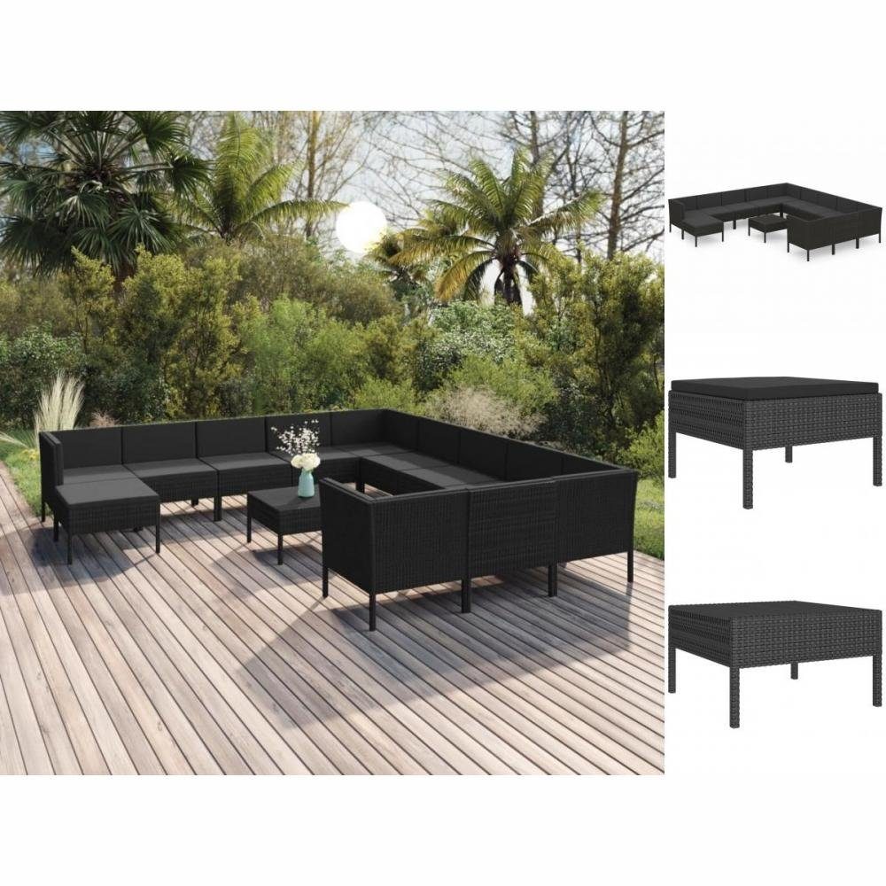 vidaXL GartenEssgruppe 13tlg Garten Lounge Set mit Auflagen Poly