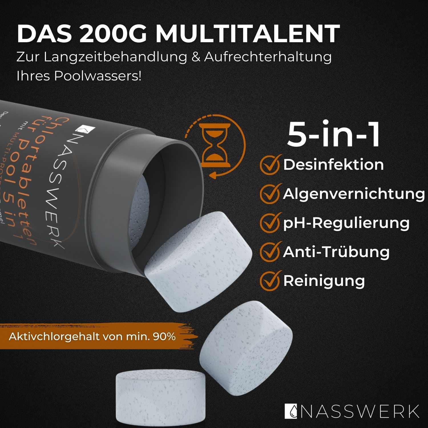 Nasswerk® Chlortabletten Multitabs 5-in-1 Chlortabletten 200g günstig online kaufen