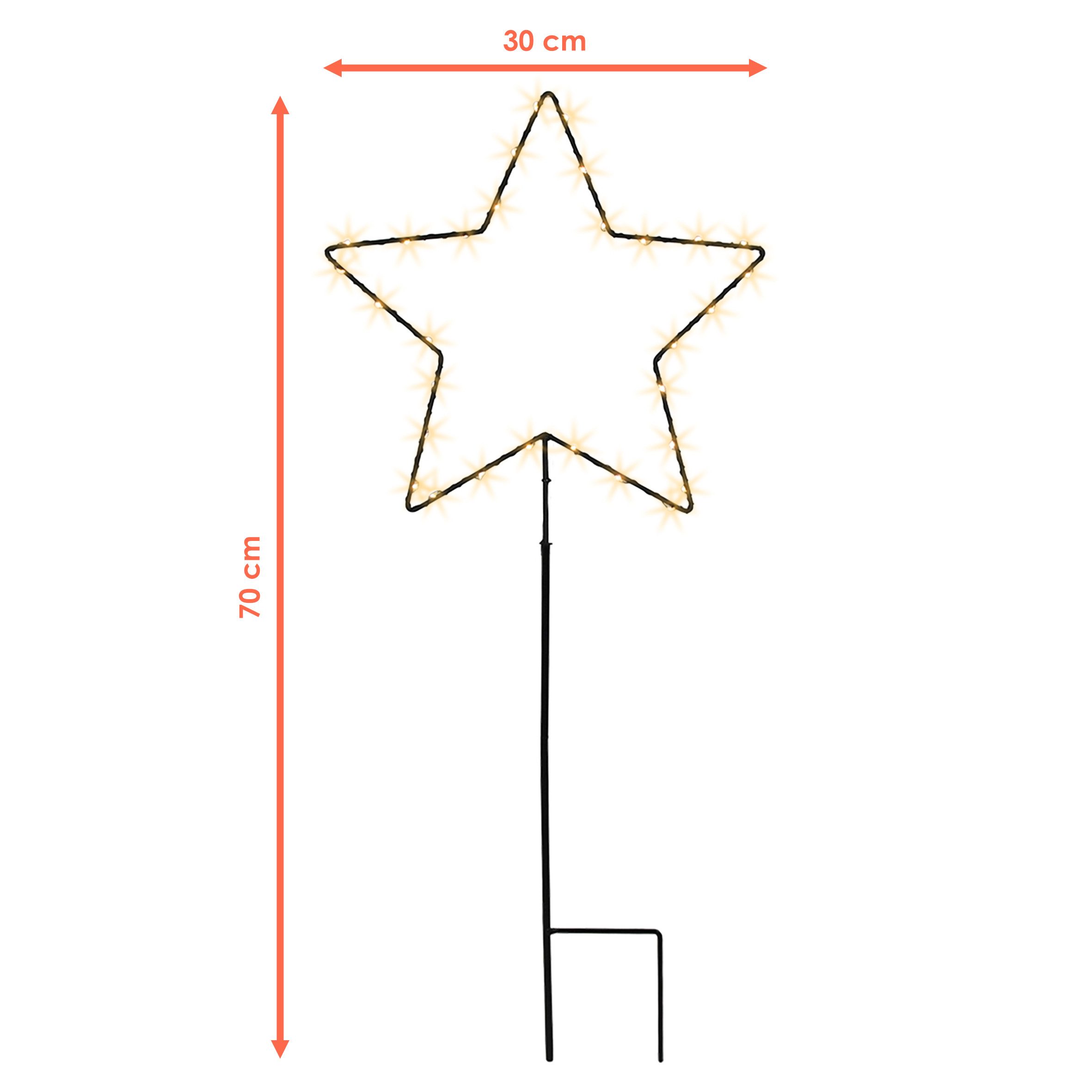 Spetebo LED Stern Gartenstecker Stern Silhouette, mit Timer Funktion, LED f günstig online kaufen