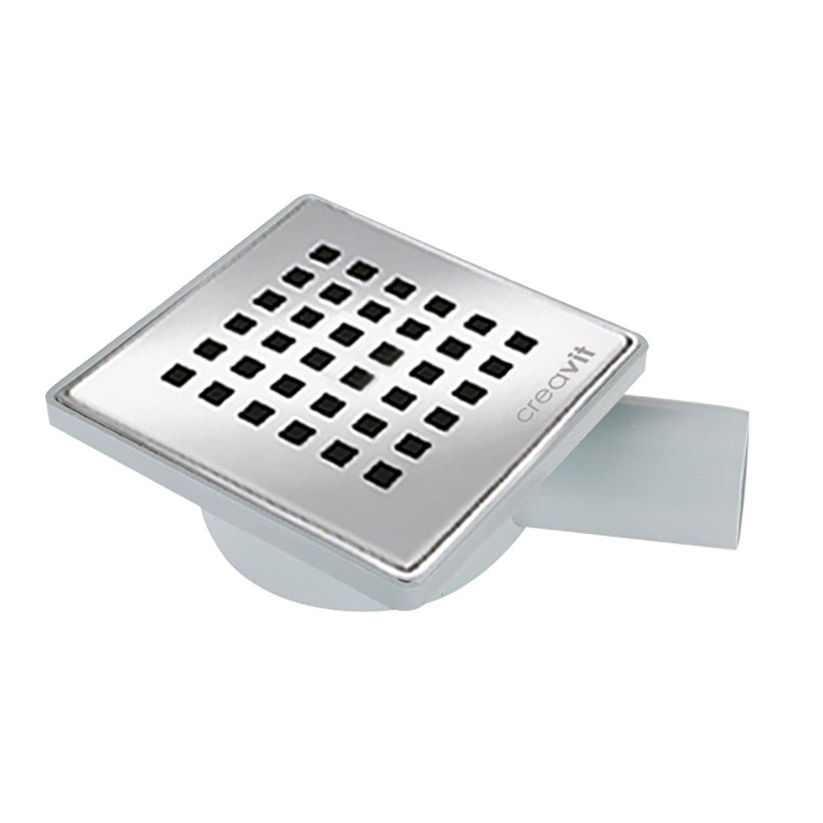 Creavit Bodenablauf FD255, 1-tlg., Creavit Bodenablauf PVC mit Edelstahlgitter Abgang horizontal
