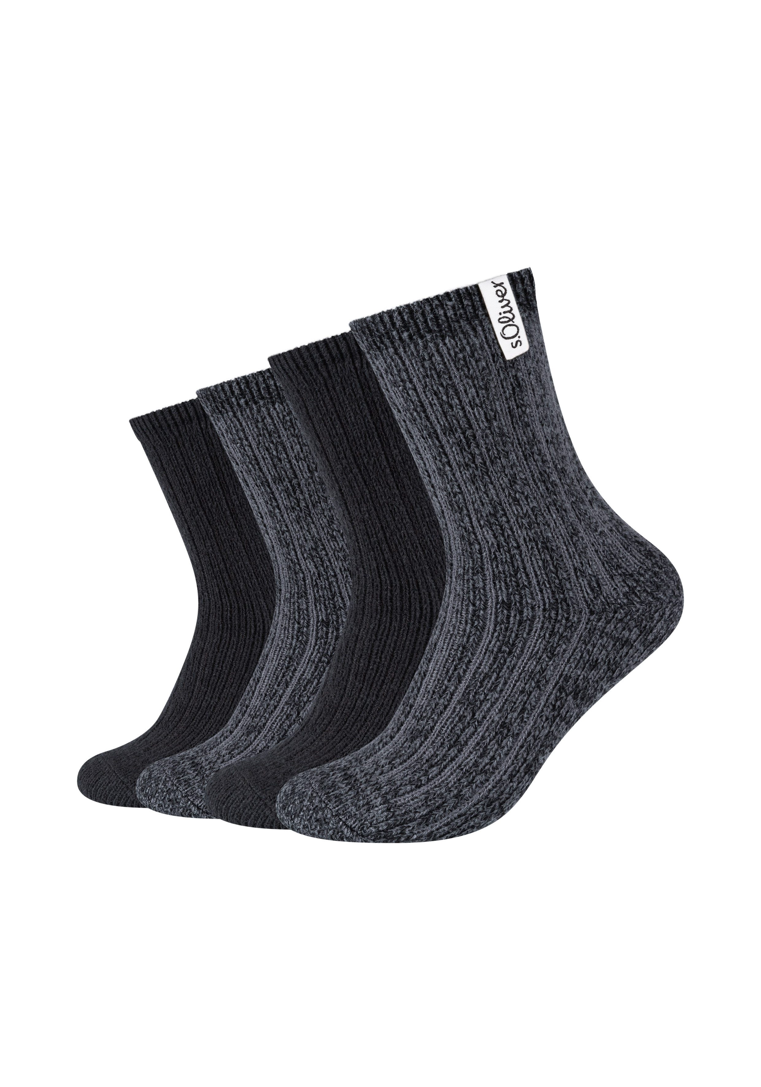s.Oliver Socken (4 Paar) wärmende, kuschelige Qualität, mit weichen Zehennähten
