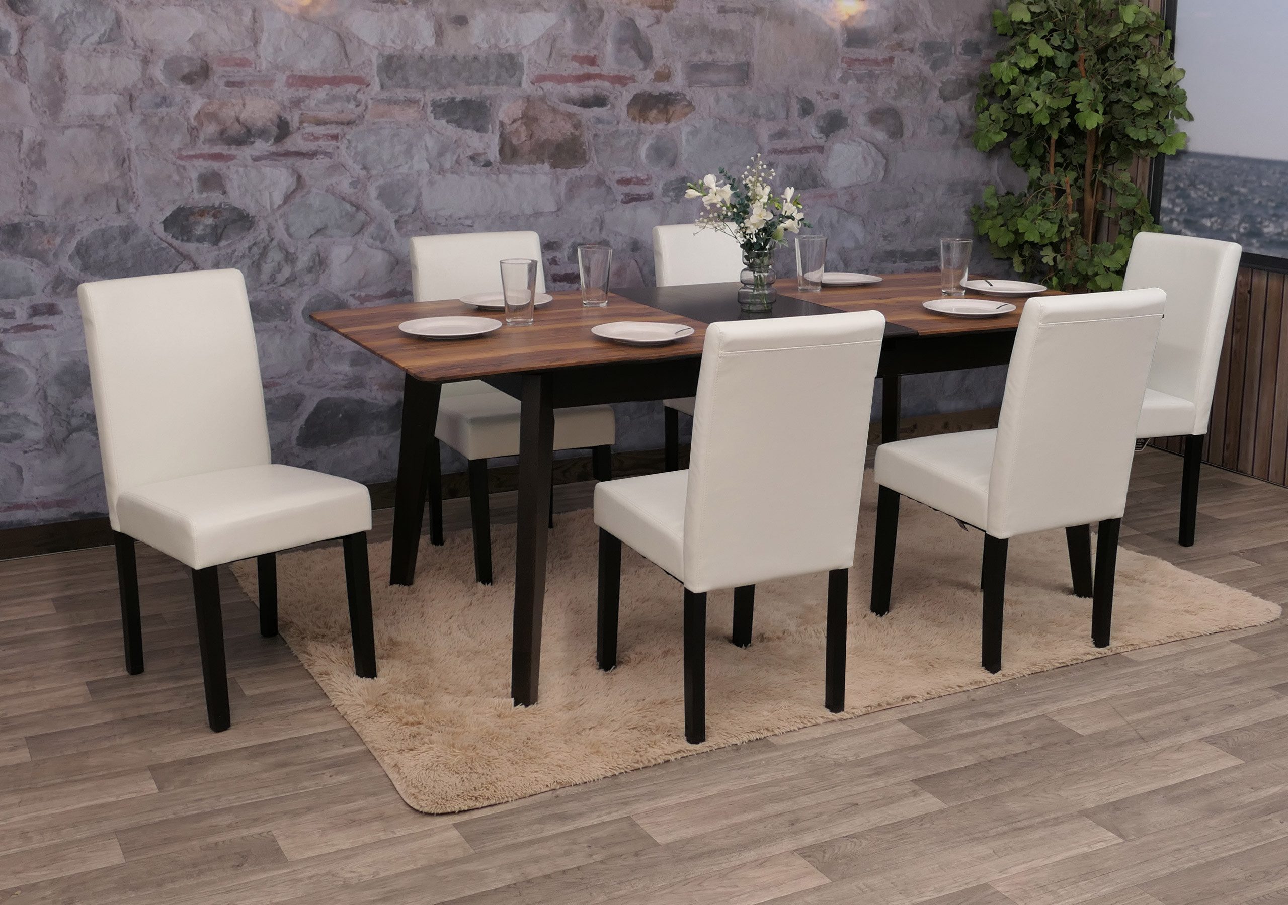 MCW Esszimmerstuhl Littau-L-6 (Set, 6 St), 6er-Set, Rutschfest durch Kunststoffuntersatz, Abgerundete Kanten