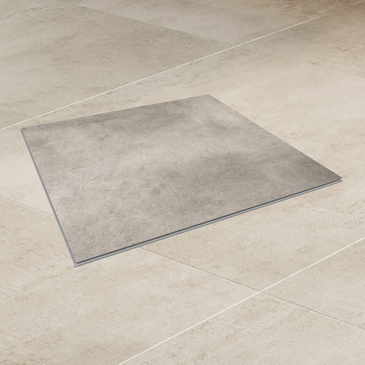 VILO Wandpaneel Fliesen SPC-Vinyl Bodenbelag 60x60cm 4 Stück 1,44qm concret günstig online kaufen