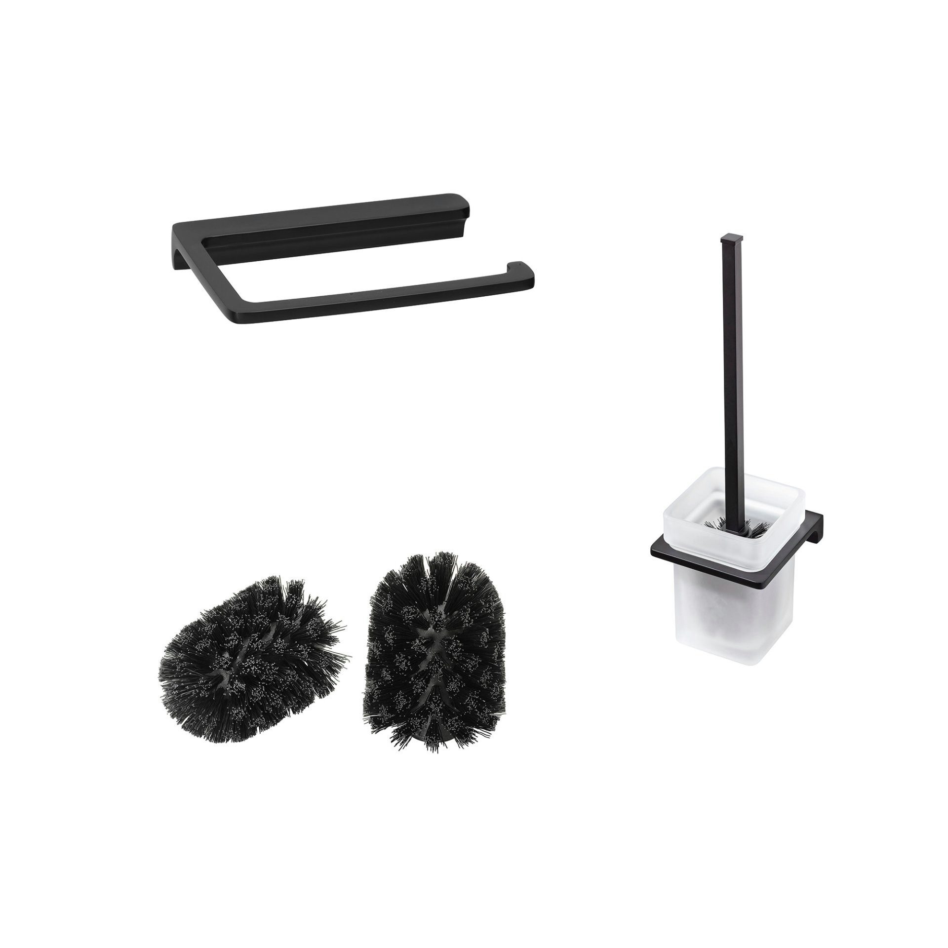 BADEDU Badezimmer-Set Badaccessoires, Bad Zubehör, Toilettenpapierhalter, Toilettenbürste