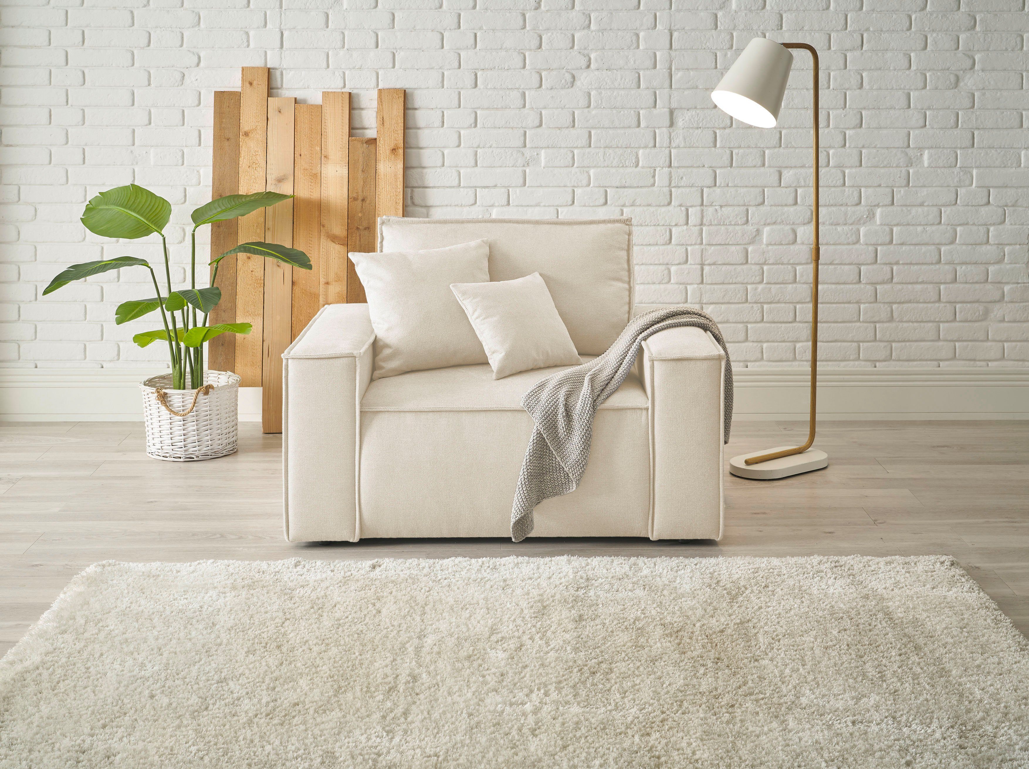 OTTO home Loveseat FINNLEY, XXL-Sessel, Lesesessel, trendige Stoffe, inkl. günstig online kaufen