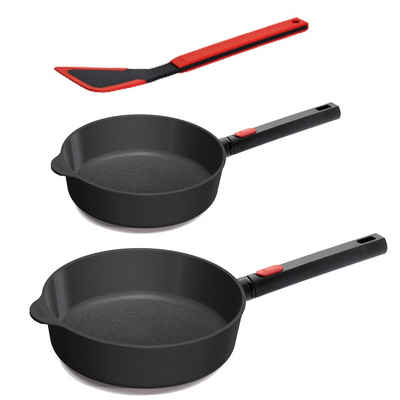 WOLL MADE IN GERMANY Pfannen-Set Diamond XR Logic 2tlg. Pfannen-Set, MIT Induktion, Aluminium Schmiedeguss (Set, 2-tlg), Hochrandpfanne, 24cm, 28cm, induktionsgeeignet, spülmaschinenfest