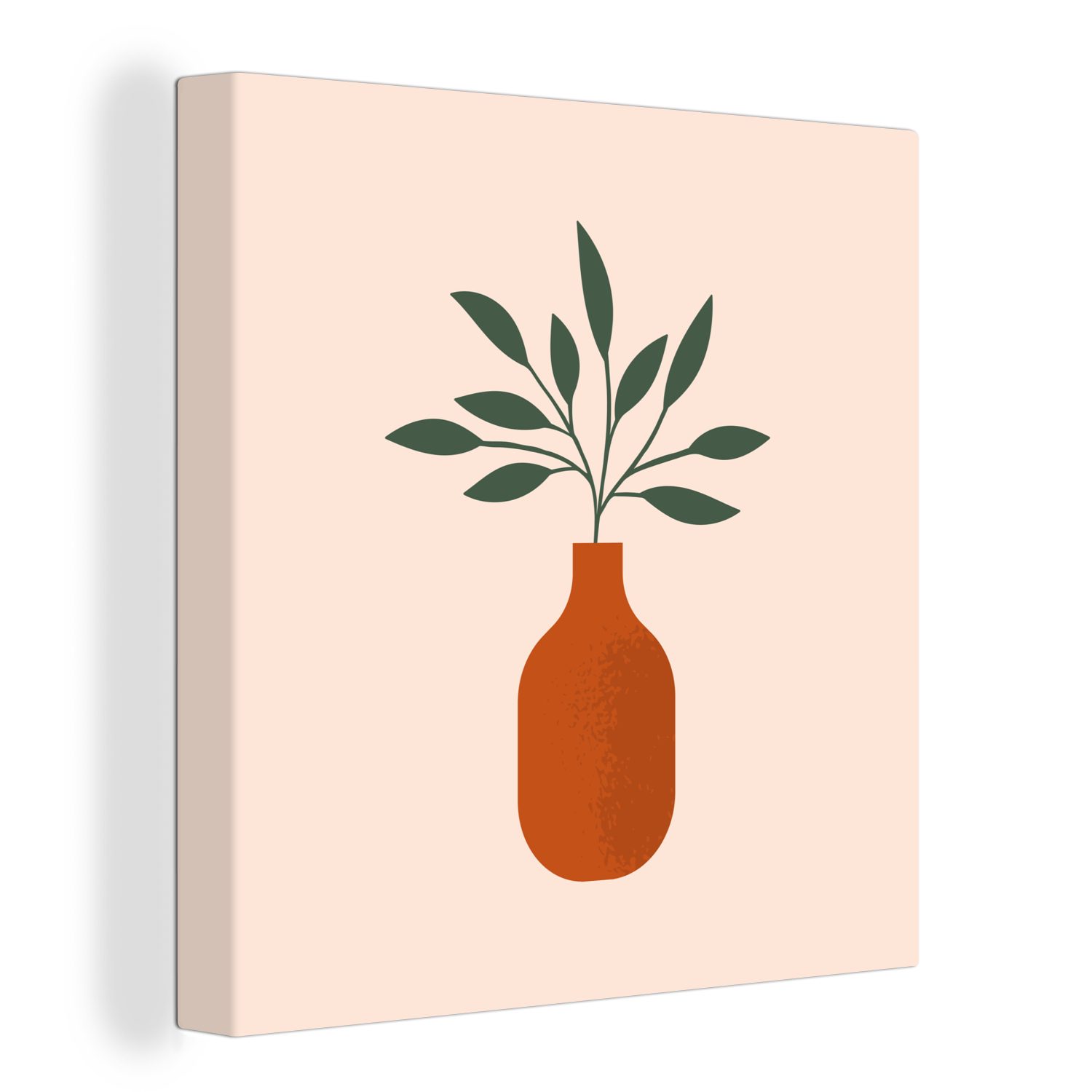 OneMillionCanvasses® Leinwandbild Vase - Sommer - Pflanze, (1 St), Leinwand Bilder für Wohnzimmer Schlafzimmer