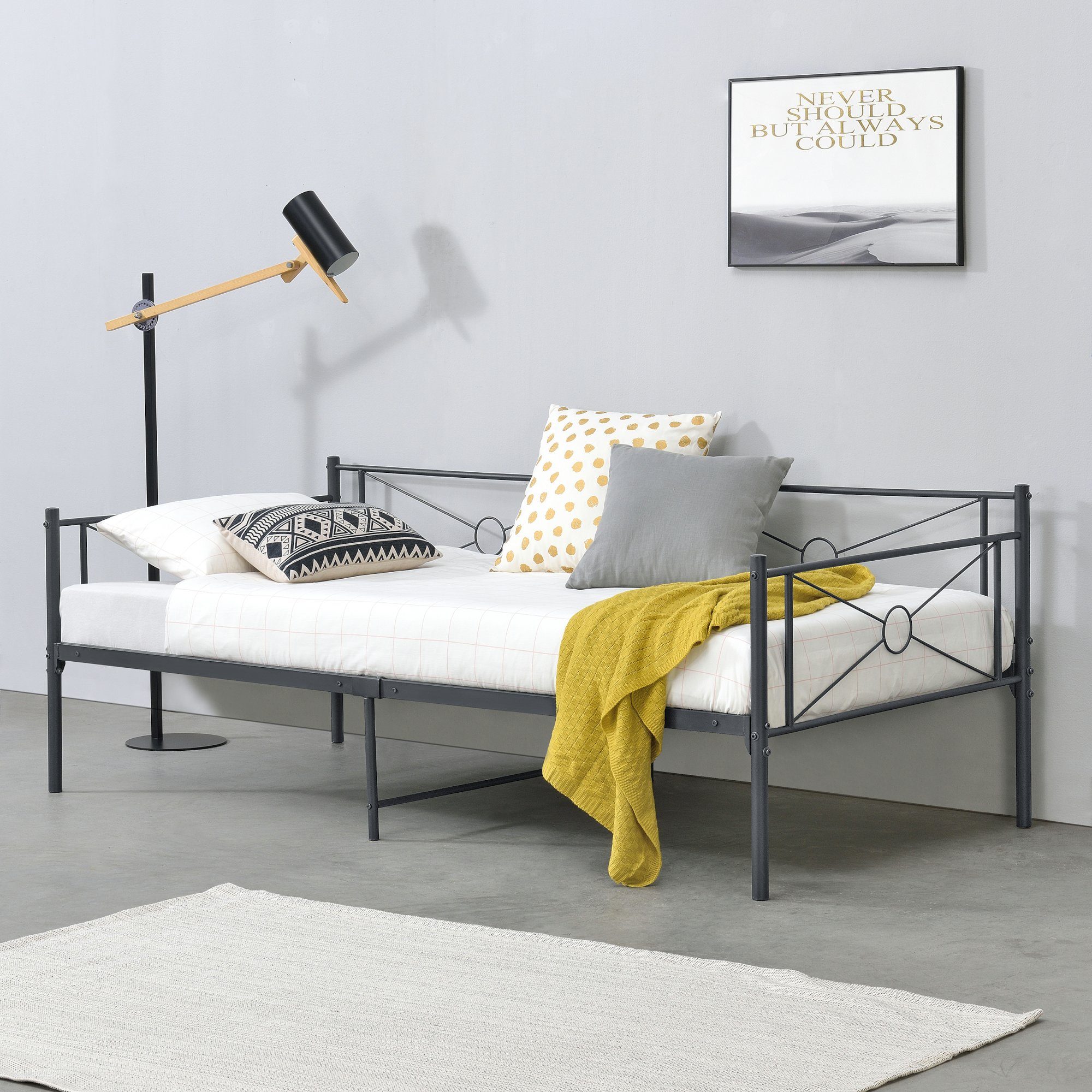 en.casa Metallbett, »Alvesta« Einzelbett 90x200cm aus günstig online kaufen