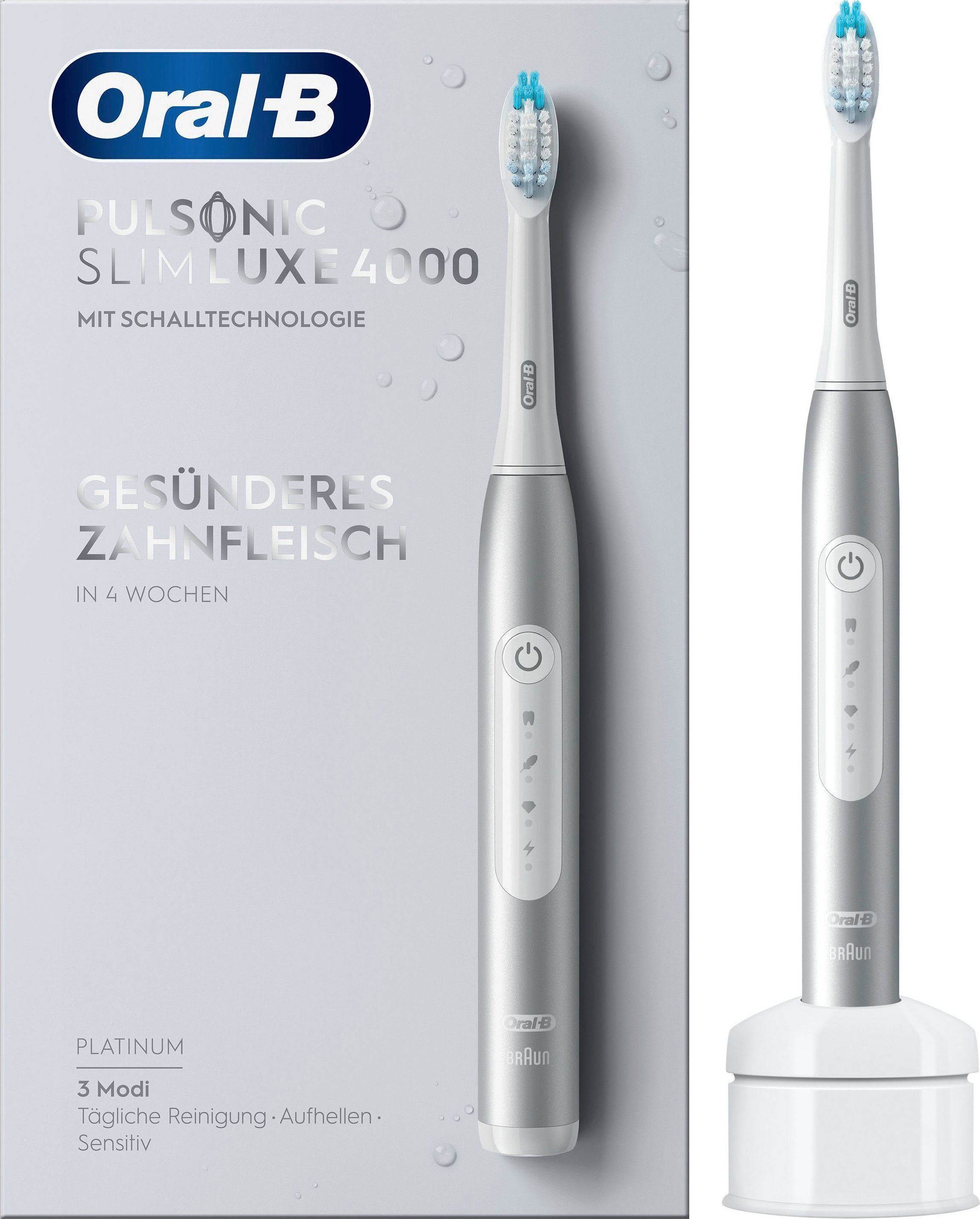 Oral-B Schallzahnbürste Pulsonic Slim Luxe 4000, Aufsteckbürsten: 1 St., 31.000 Bürstenkopfbewegungen pro Minute