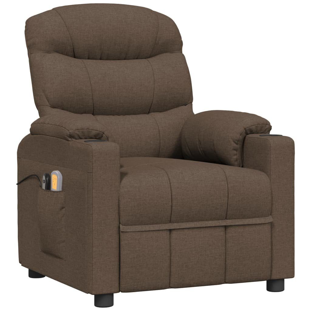 vidaXL Massagesessel Massagesessel Elektrisch Braun Stoff (1-St)