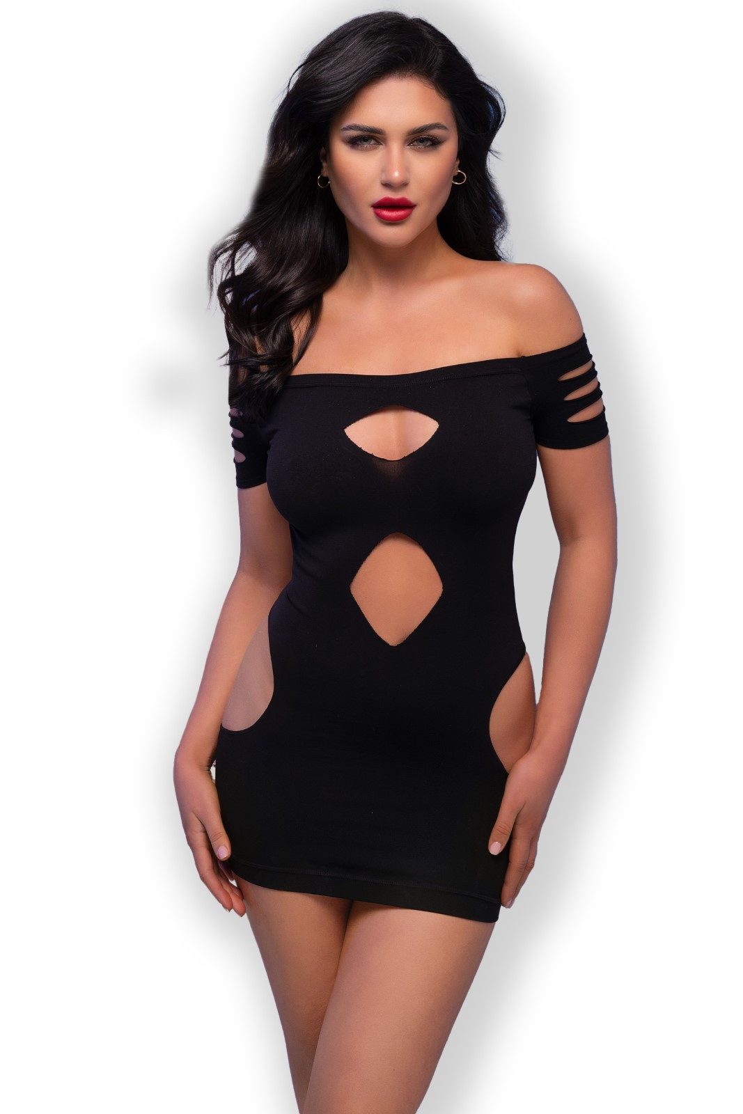 Minikleid Chilirose - Nahtloses Minikleid CR4671 schwarz