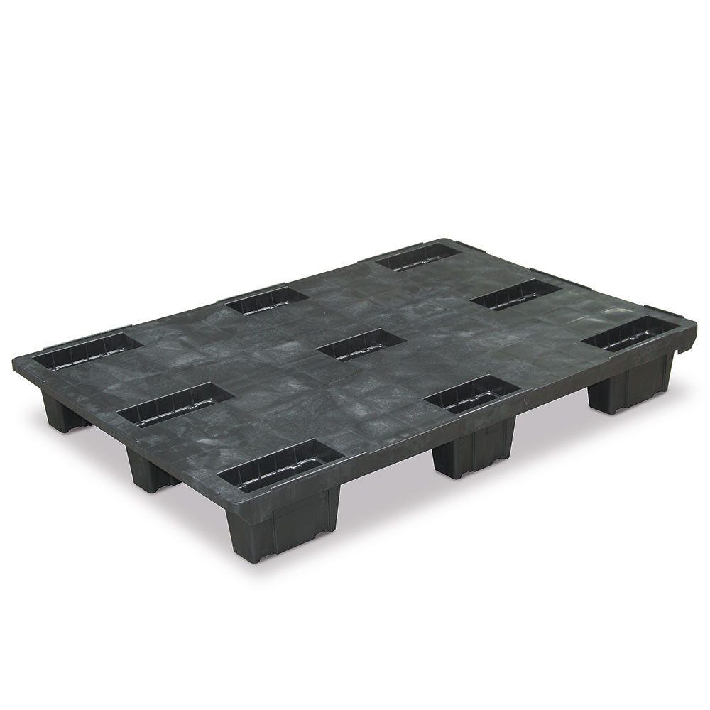 BRB-Lagertechnik Dekopalette Euro-Leichtpalette/Kunststoffpalette im Euromaß, LxBxH 1200x800x153 mm, Leichtpalette aus Polyethylen-Kunststoff (PE RE)
