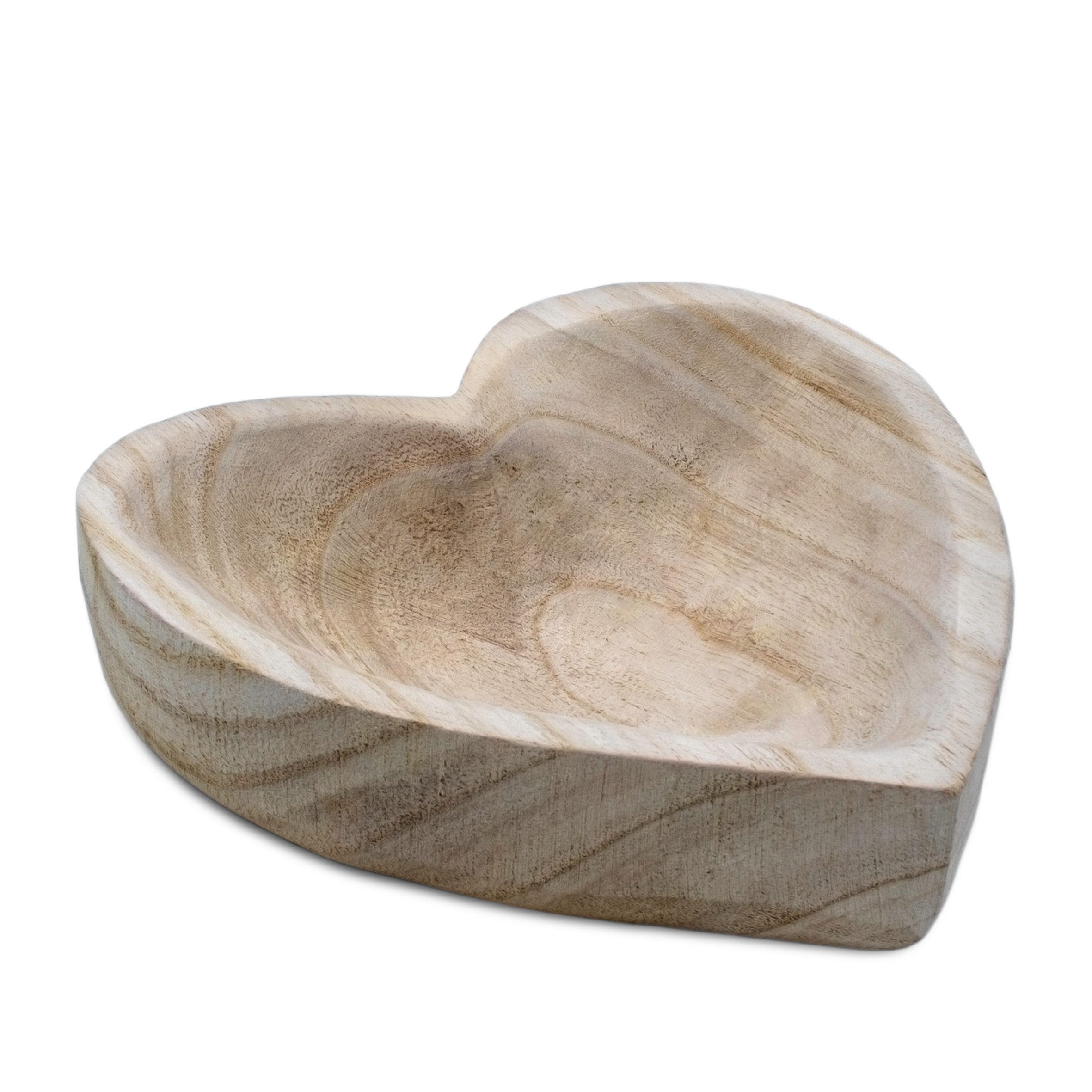 Spetebo Dekoschale Holz Dekoschale Herz natur - 21 cm (Stück, 1 St., Holzsc günstig online kaufen