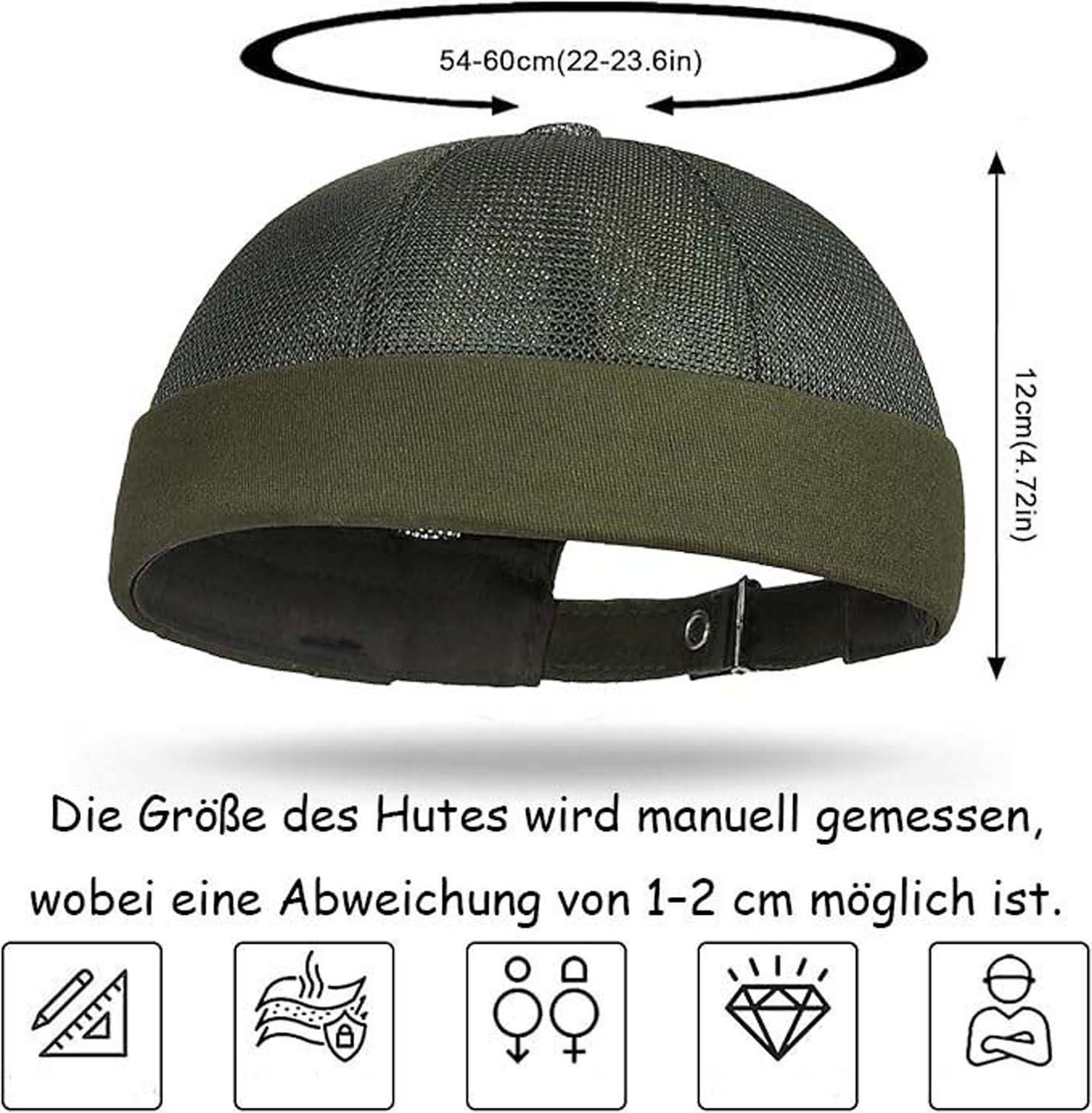 Zaewry Dockermütze Verstellbar Seemannsmütze UV-Schutz Dockermütze Sommer Hafenmütze