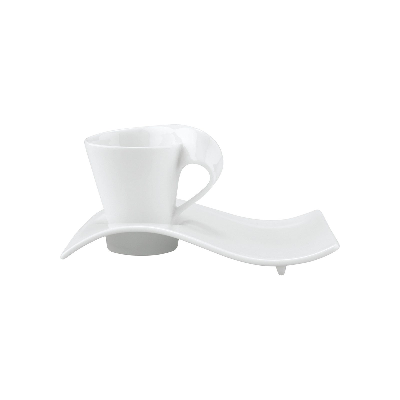 Villeroy & Boch Espressotasse NewWave Caffè Espressotasse mit Unterteller 80 ml, Porzellan