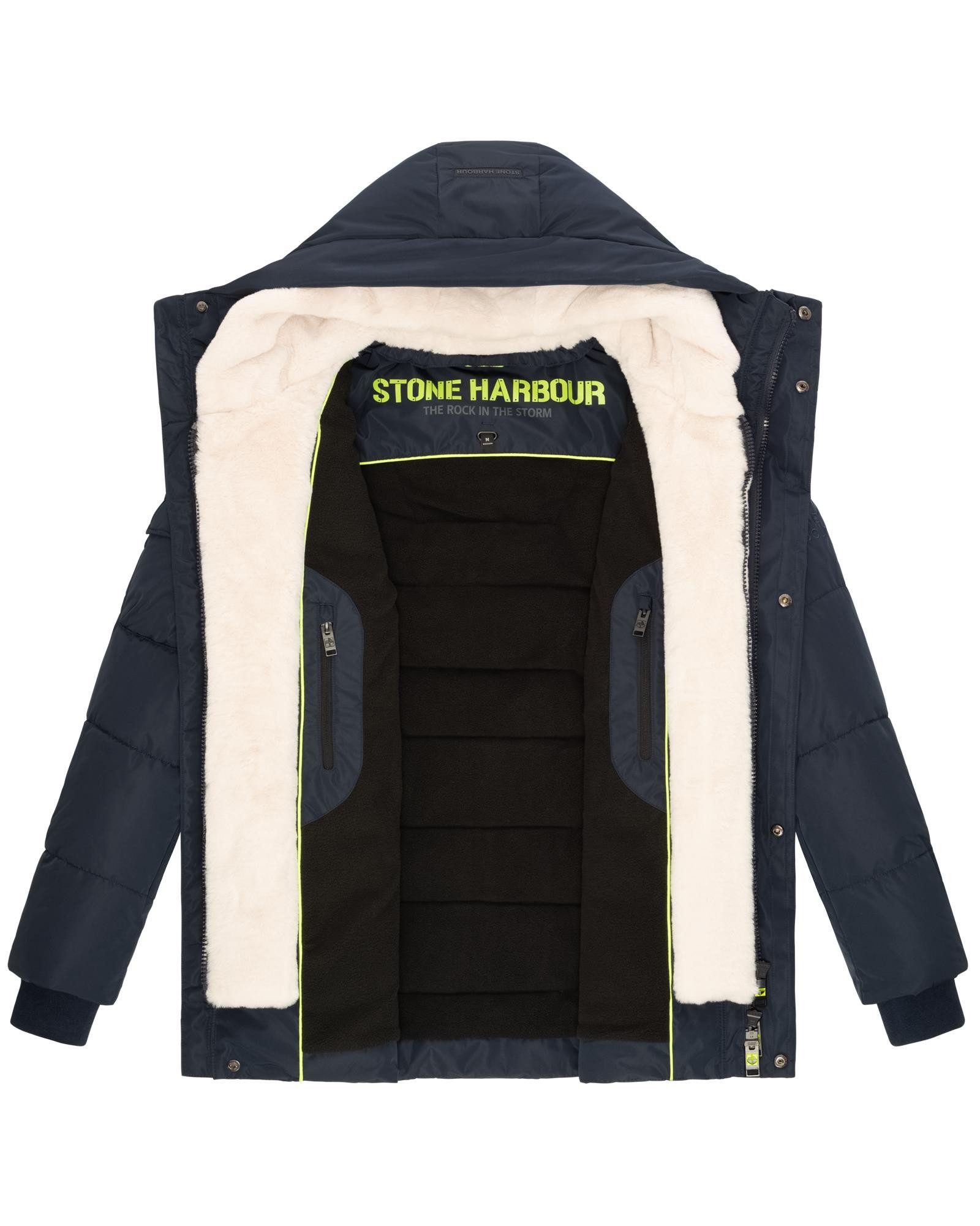 Stone Harbour Winterjacke Lauroo XX urbane Herren Steppjacke mit kuscheligem Teddyfleece