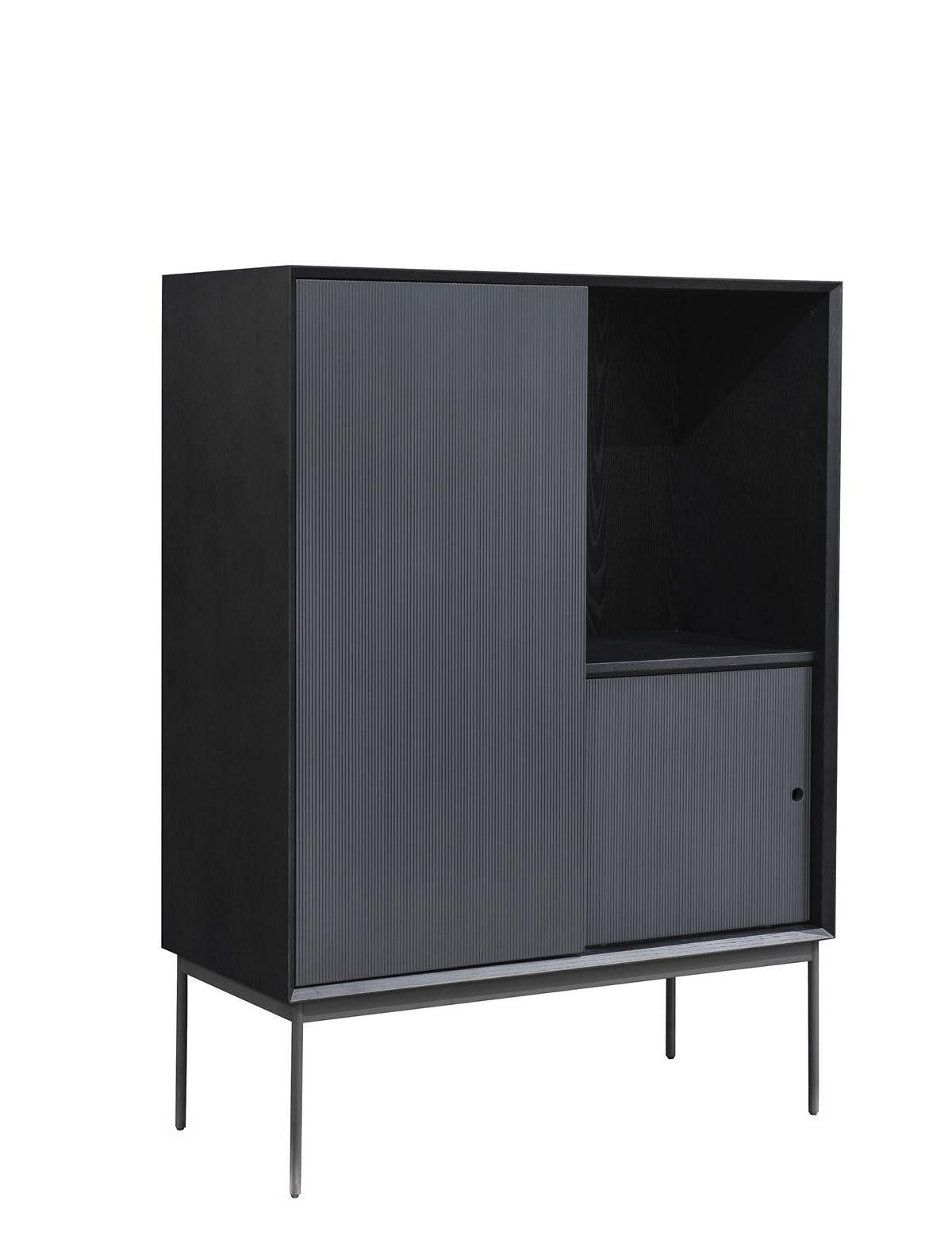 JVmoebel Kombikommode Elegante Kombikommode aus Holz und Metall in Schwarz (1 St., Kombikommode), Made in Europa