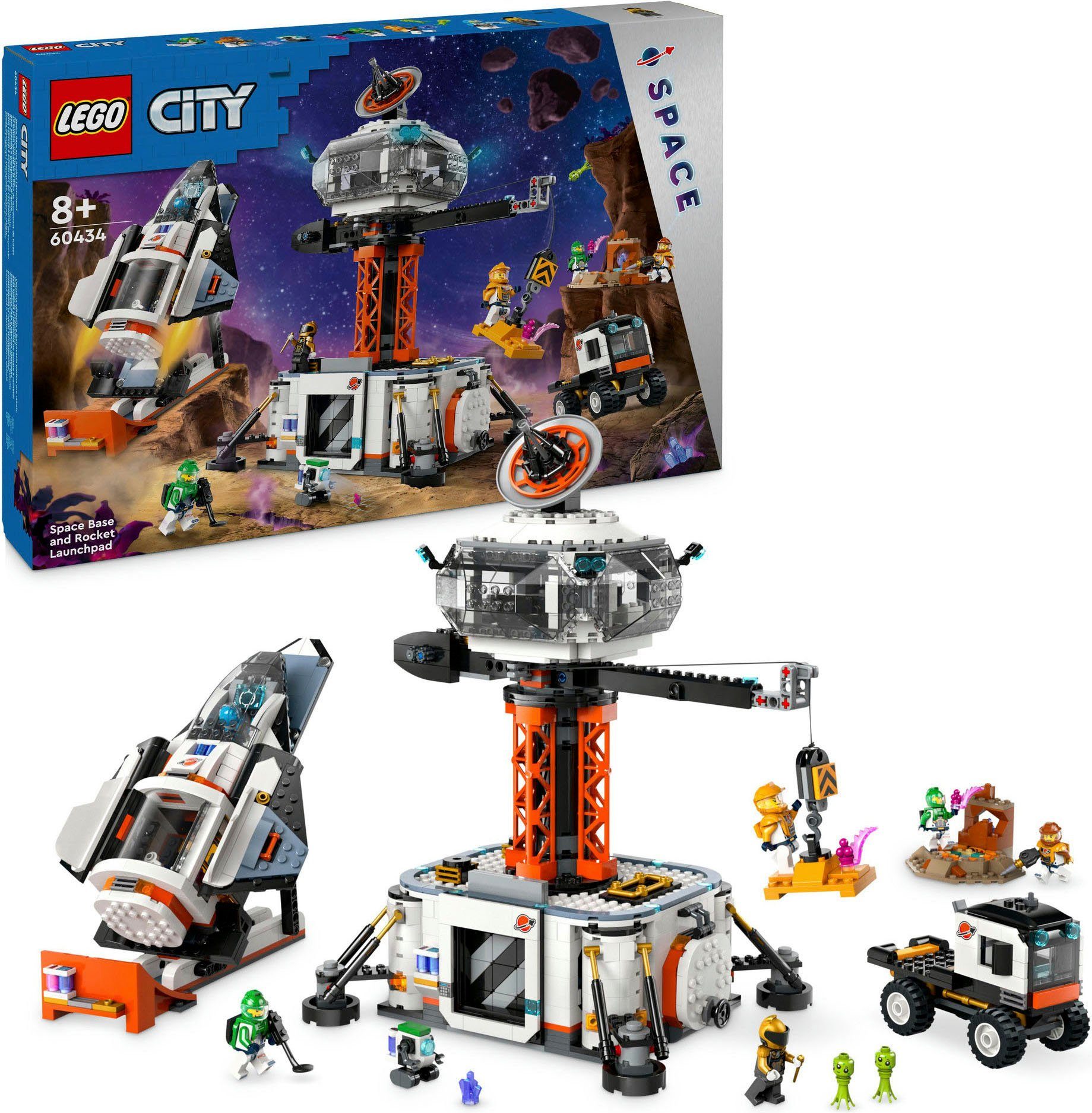 LEGO® Konstruktionsspielsteine Raumbasis mit Startrampe (60434), LEGO City, (1422 St), Made in Europe