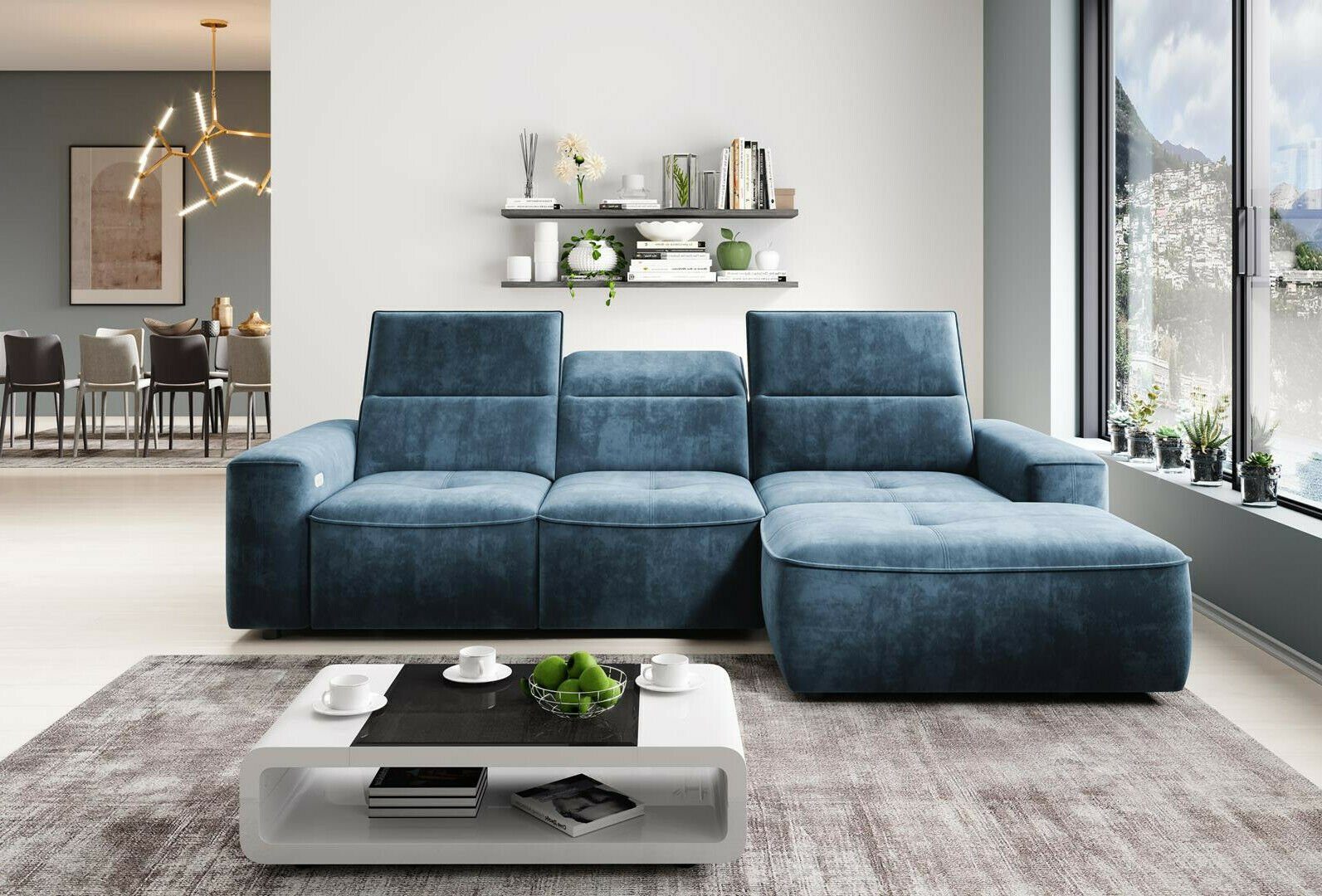 JVmoebel Ecksofa Multifunktion Ecksofa Grau L Form Sofa Couch Design Couch, Made in Europe