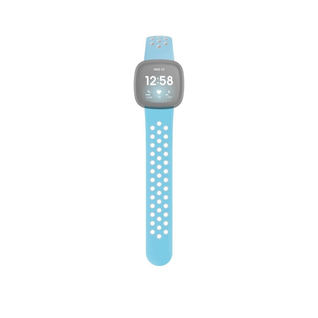 Hama Smartwatch-Armband Ersatzarmband für (2), 22 cm/21 cm Fitbit Versa Silikon, 3/4/Sense hellblau