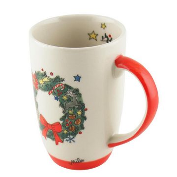 Mila Becher Mila Keramik-Design-Becher Weihnachtskranz, Keramik