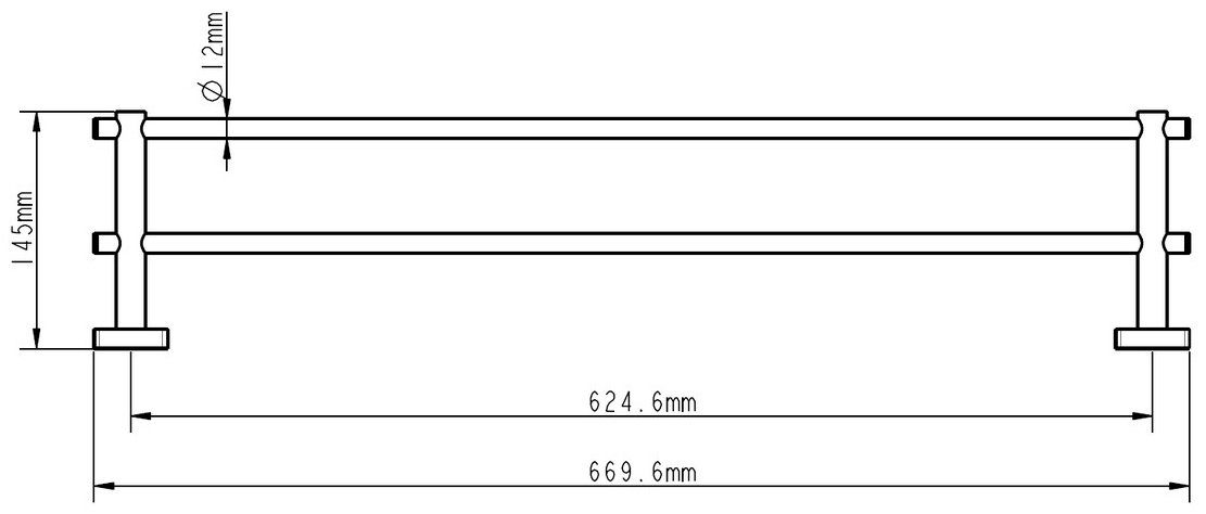 Lenz Doppelhandtuchhalter SKY, 62,4 cm Breite | Spülmittelspender