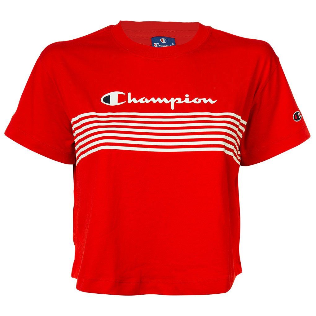 Champion T Shirt Champion Damen T Shirt Crewneck Croptop 113098
