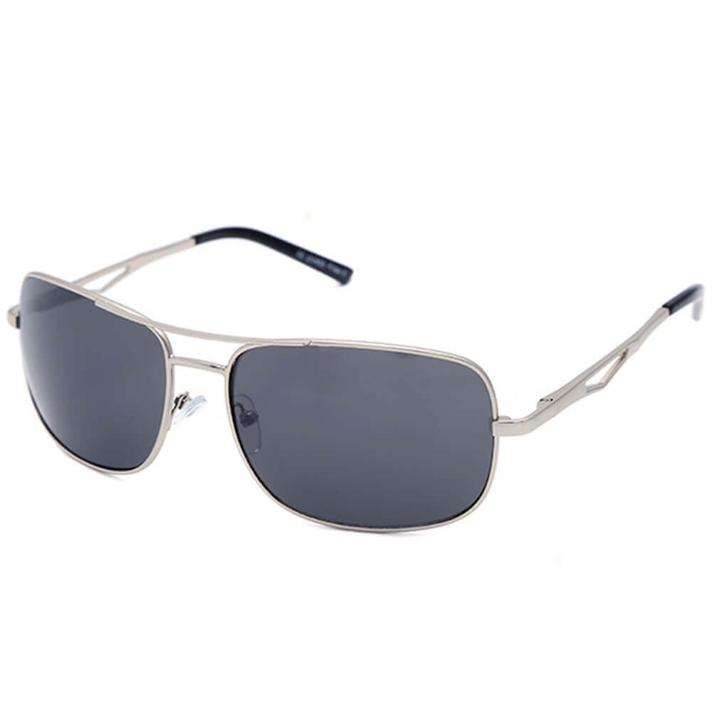 Goodman Design Sonnenbrille Pilotenbrille Fliegerbrille im Classic Style Federbügel. UV Schutz 400 Silber