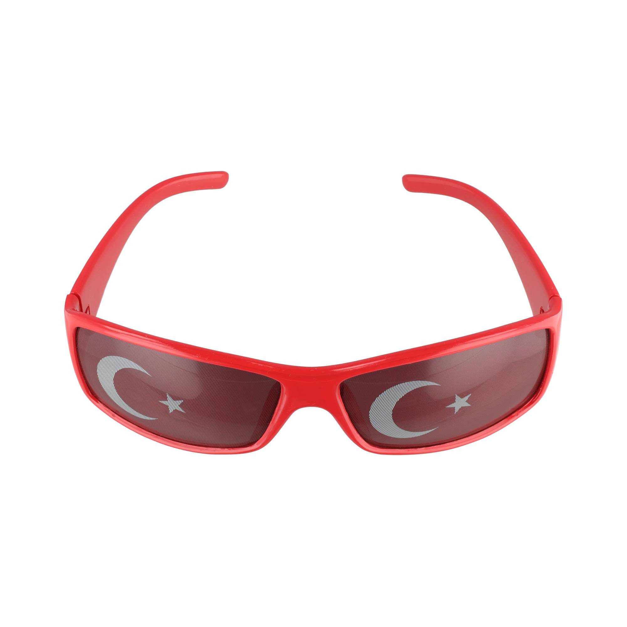 AccuCell Fanbrille rot im Türkei Fandesign mit Türkei Schriftzug Computer-Kabel