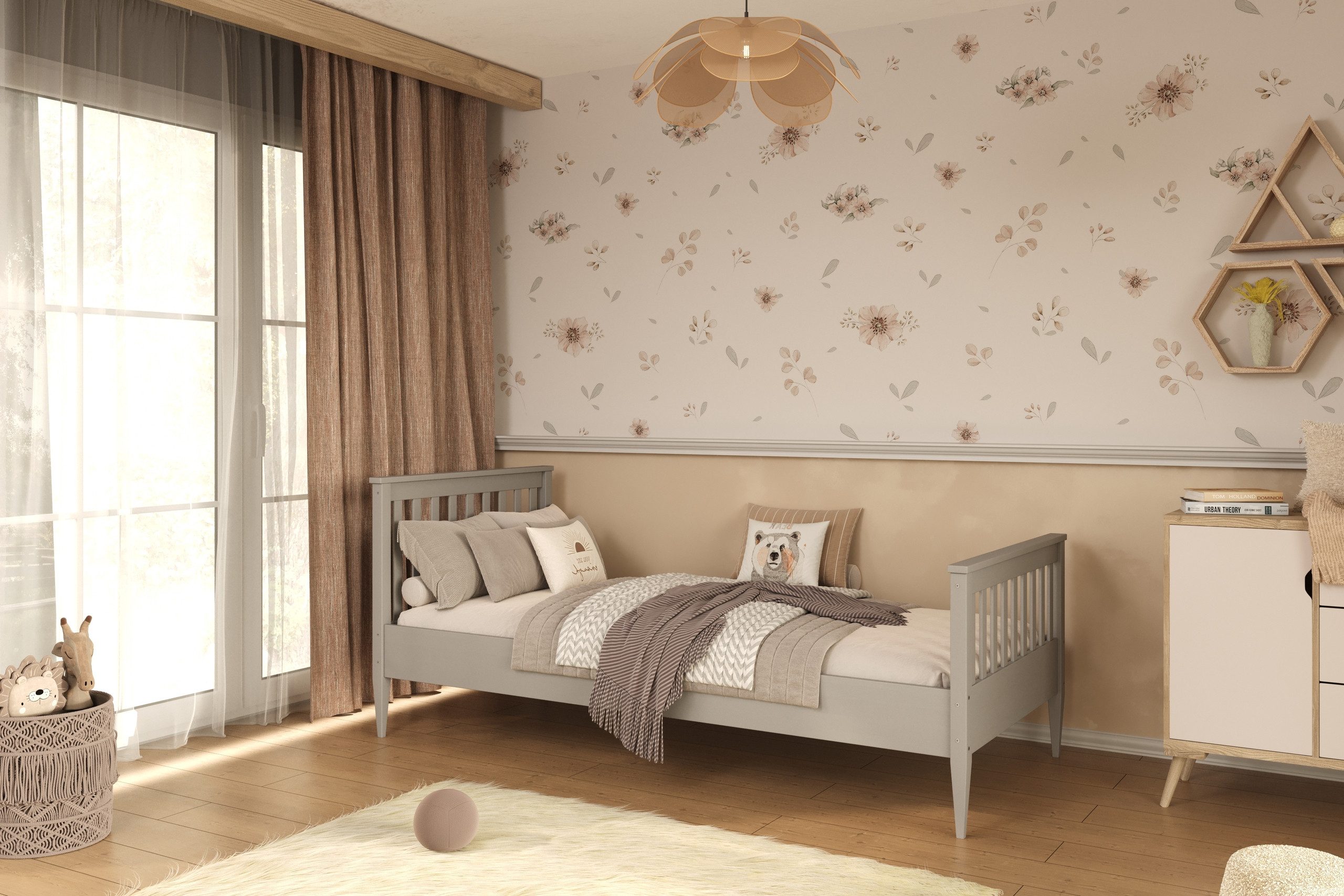 Raumhirsch Furniture Kinderbett 80x160, 80x180, 90x180, 80x200, 90x200 cm - Komplettset (ohne Matratze, Einzelbett für Kinder von 2 - 18 Jahren), verschiedene Farben & Designs