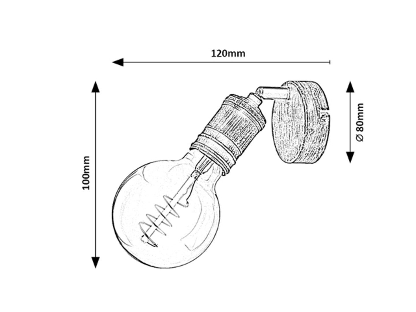 Rabalux LED Deckenspots "Fidel" Metall, gold, E27, L100mm