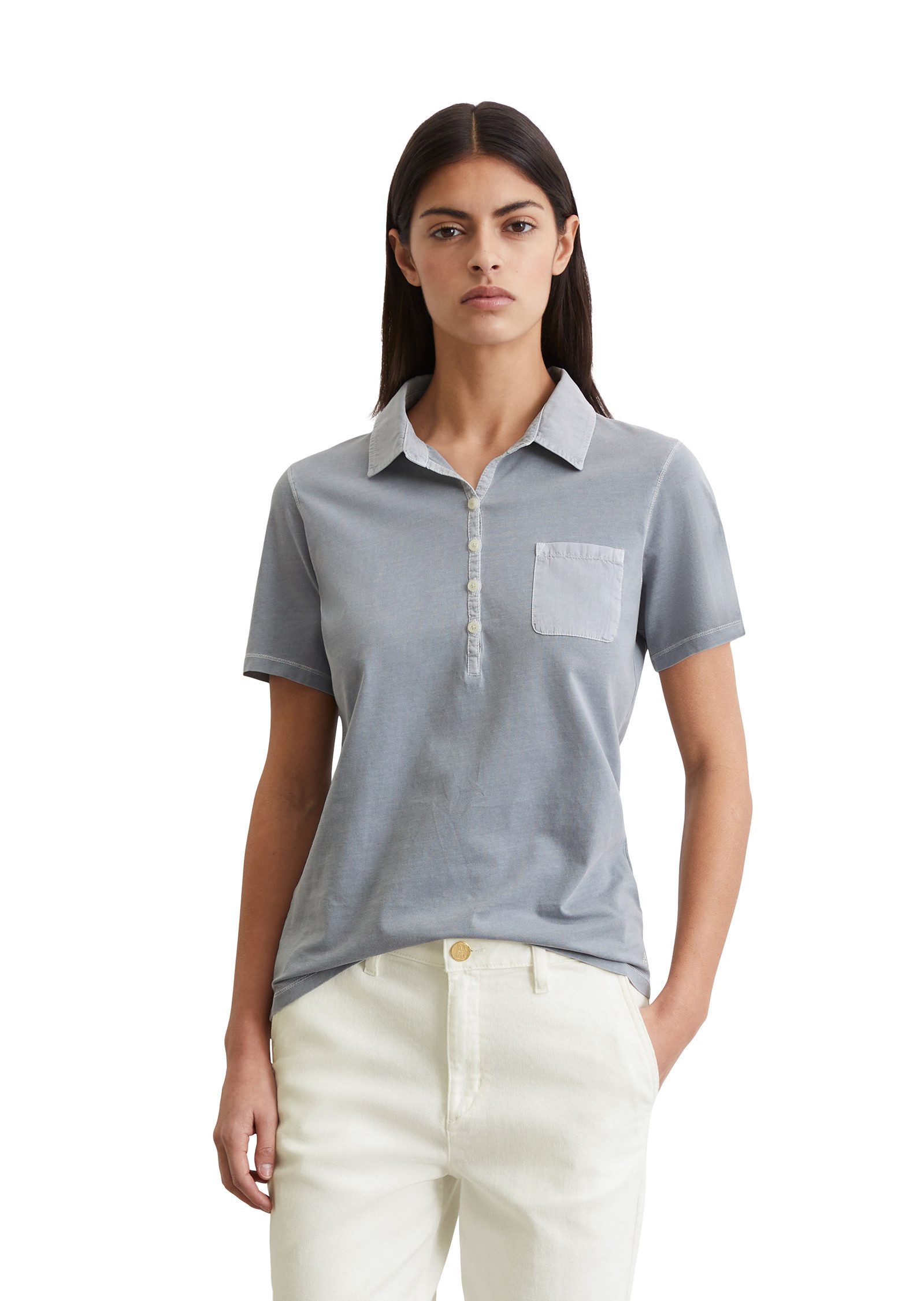 Marc O'Polo Poloshirt mit Material-Mix-Details günstig online kaufen