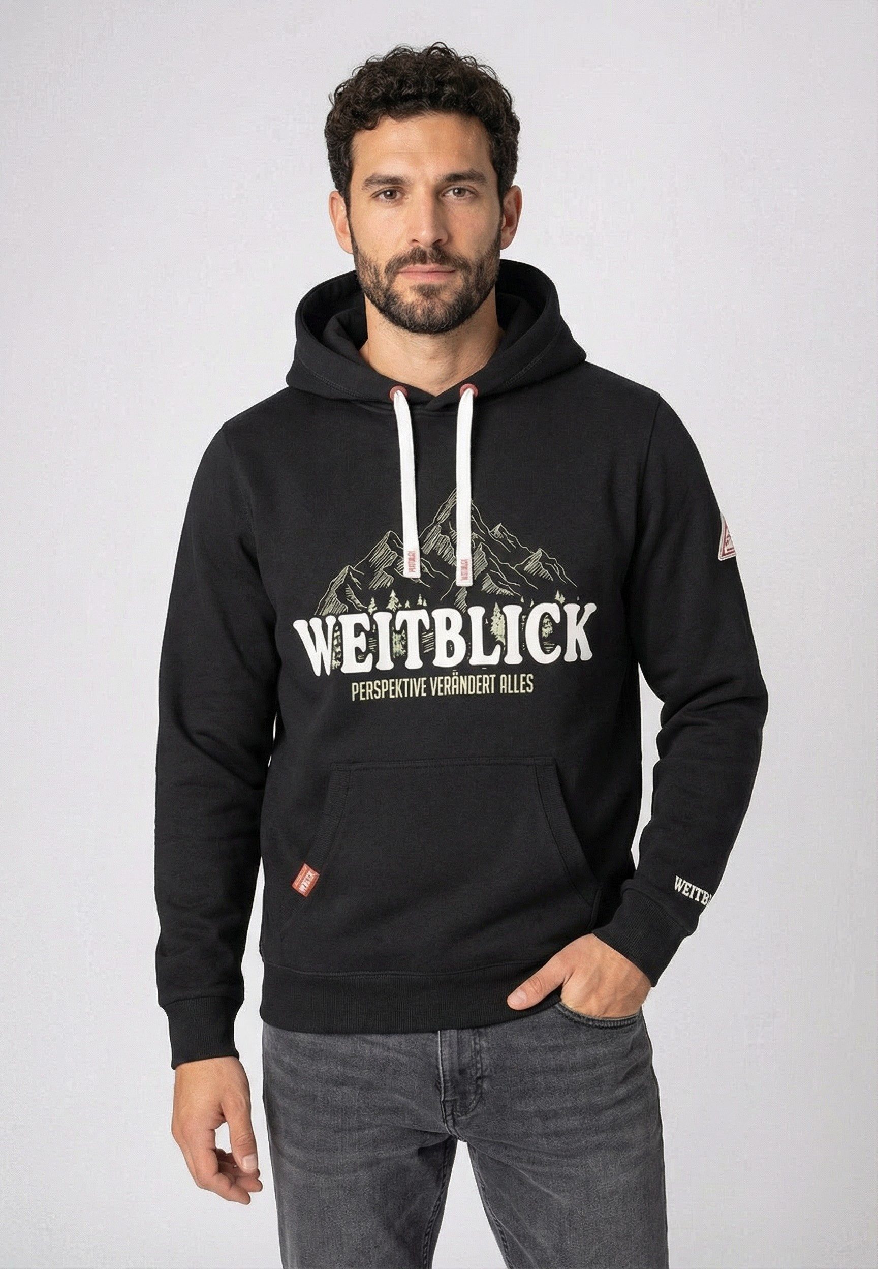SUBLEVEL Kapuzenpullover Herren Kapuzenpullover mit Berg-Wanderprint Sweate günstig online kaufen
