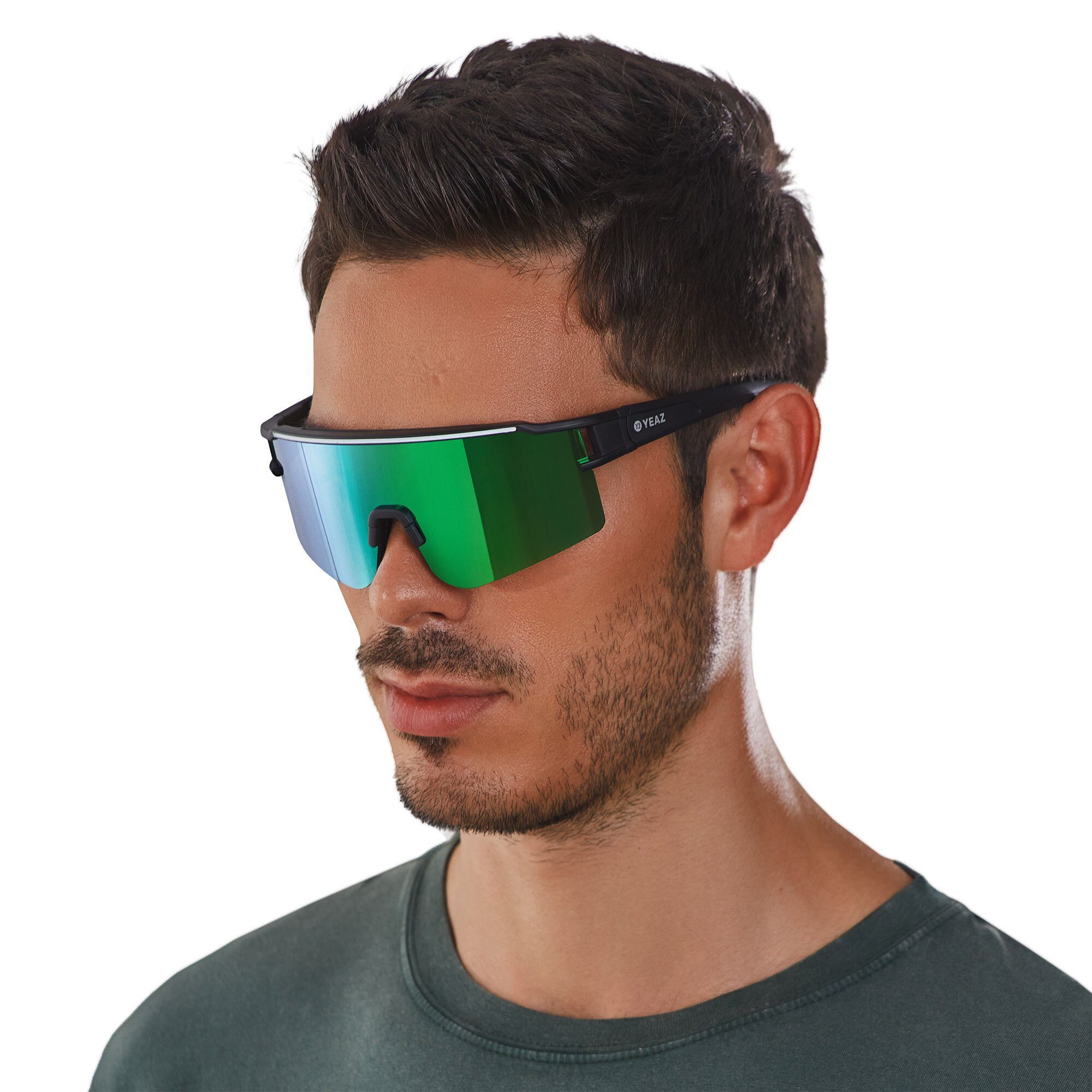 YEAZ Sportbrille SUNTHRILL SET Glaswechselsystem mit magnetischem sport-sonnenbrille grün weiß/blau, schwarz Sport-Sonnenbrille 