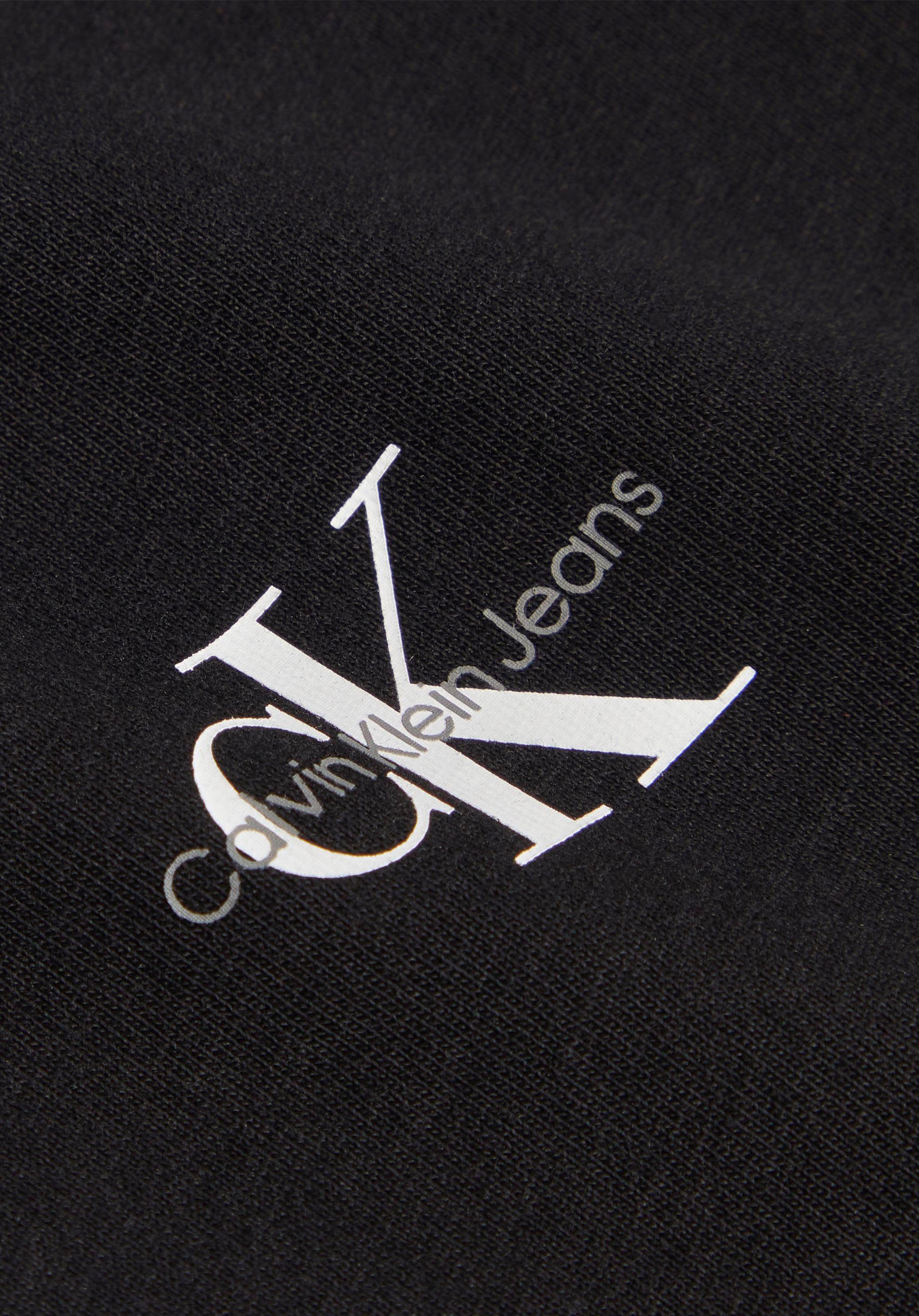 SLIM T-Shirt Ck Calvin Jeans Klein MICRO MONOLOGO FIT mit Black TEE Rundhalsausschnitt