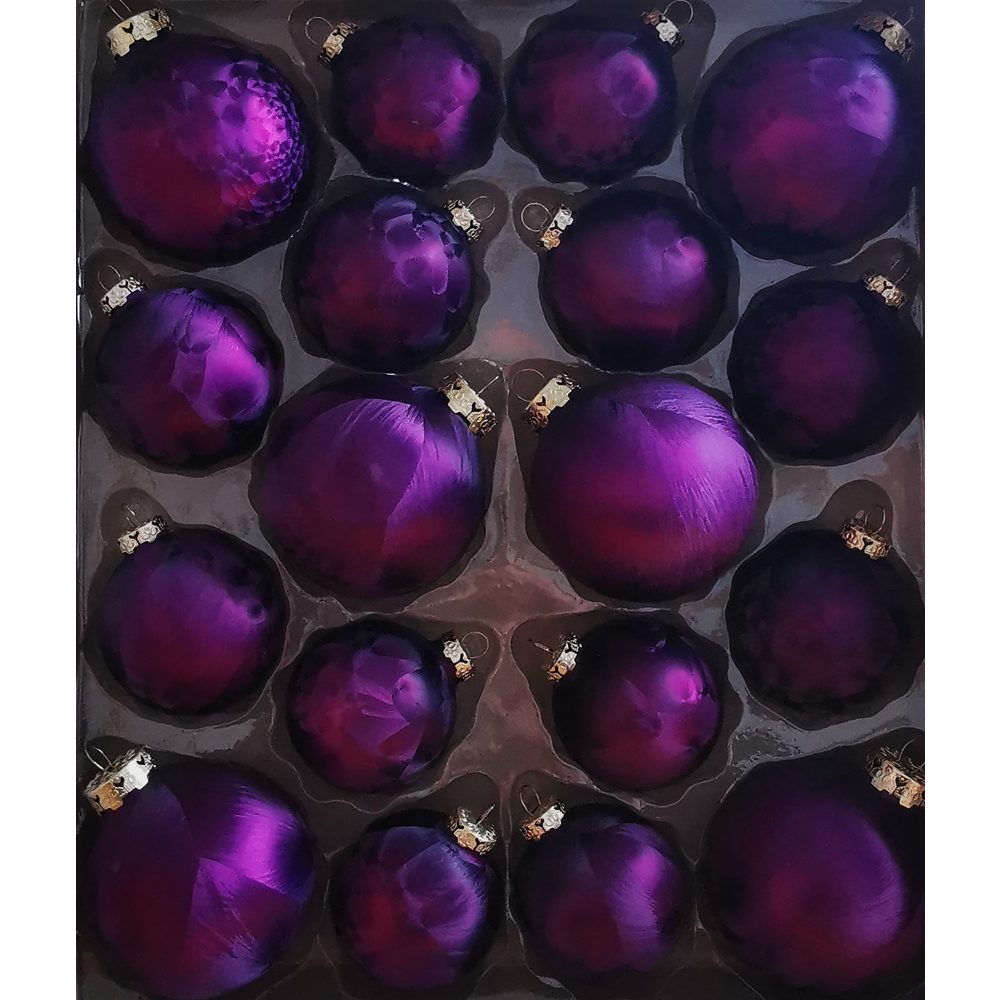 Thüringer Glasdesign Weihnachtsbaumkugel 18tlg. Weihnachtskugel Set Eislack (18 St)