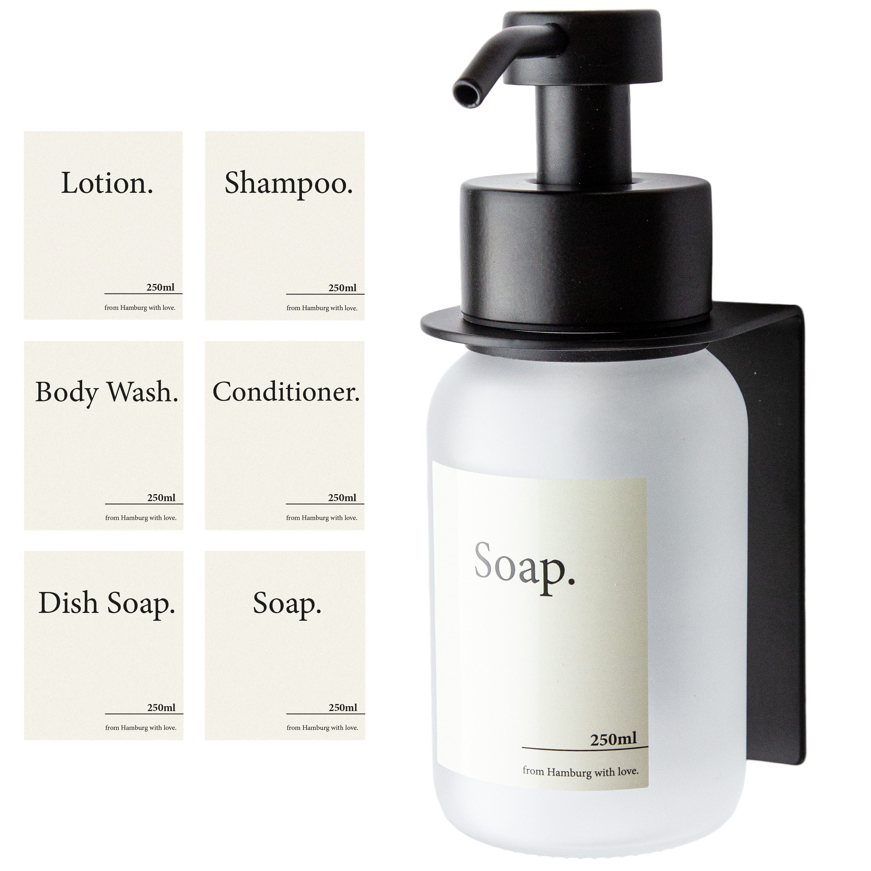 Designfabrik Hamburg Seifenspender Wandmontage ohne Bohren 250 ml, Pumpspen günstig online kaufen