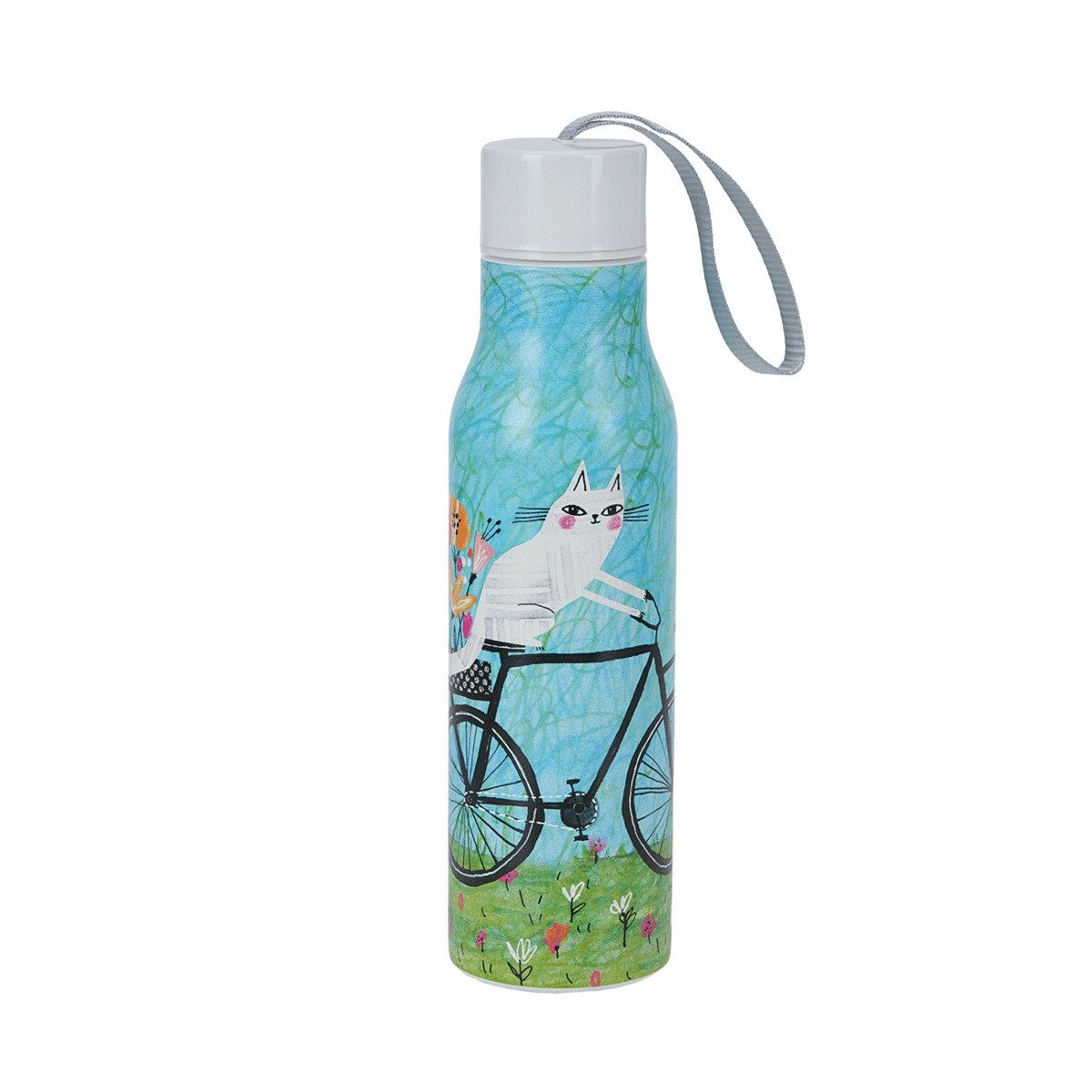 Glas Isolierflasche »Fahrradkatze«.