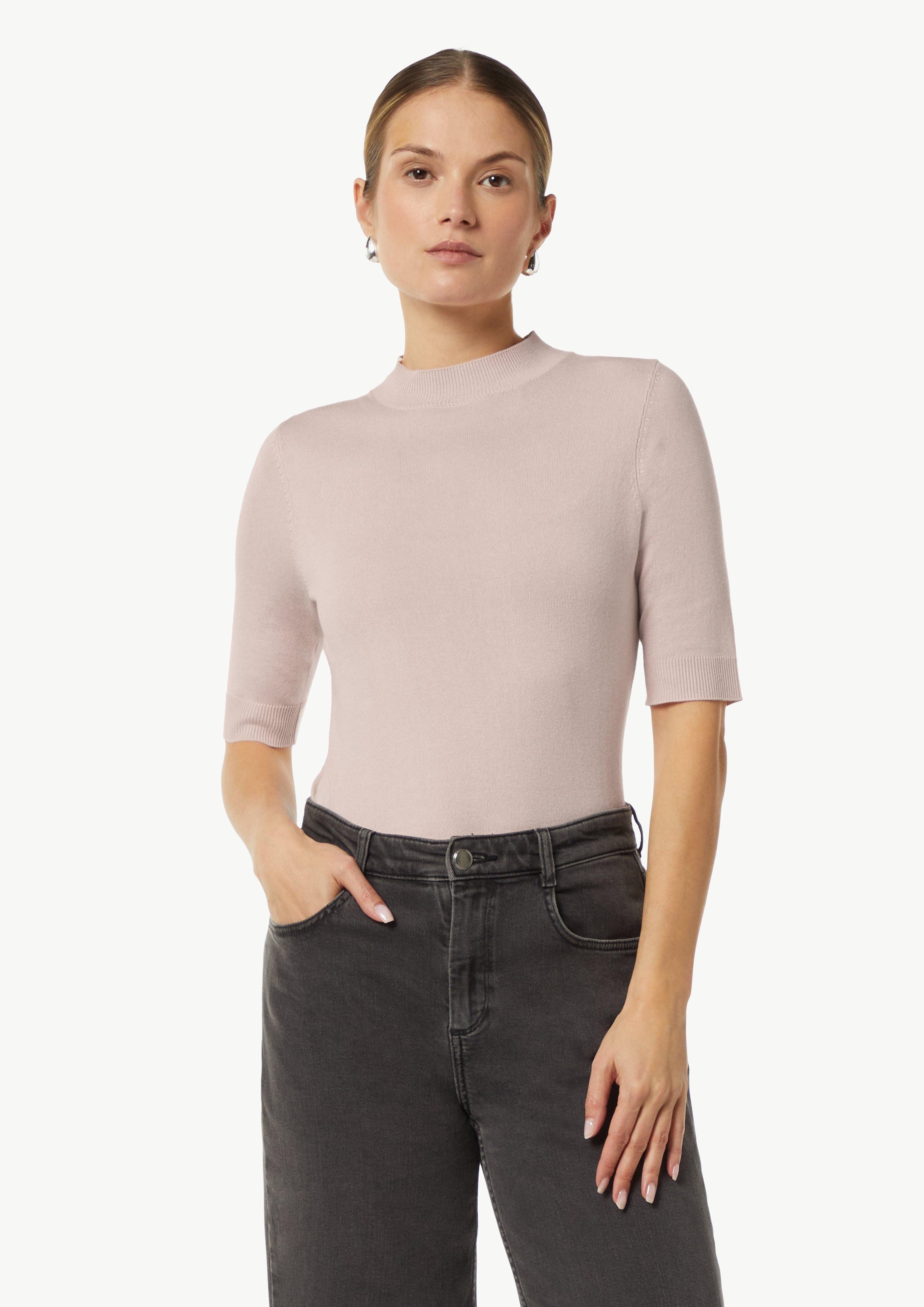 3/4 Arm-Pullover Feinstrickpullover mit Rippblende