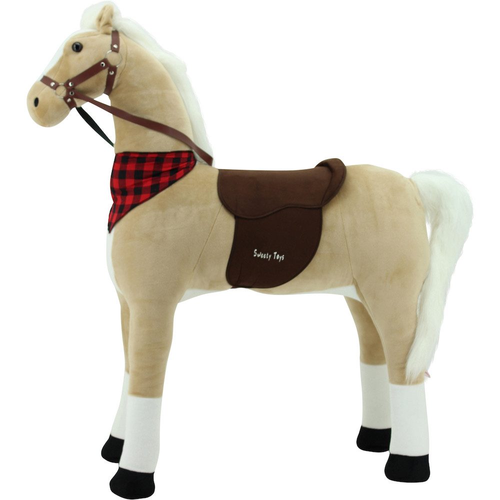 Stehpferd Sweety Toys 11322 Stehpferd 125cm Reitpferd beige mit Stahlunterbau
