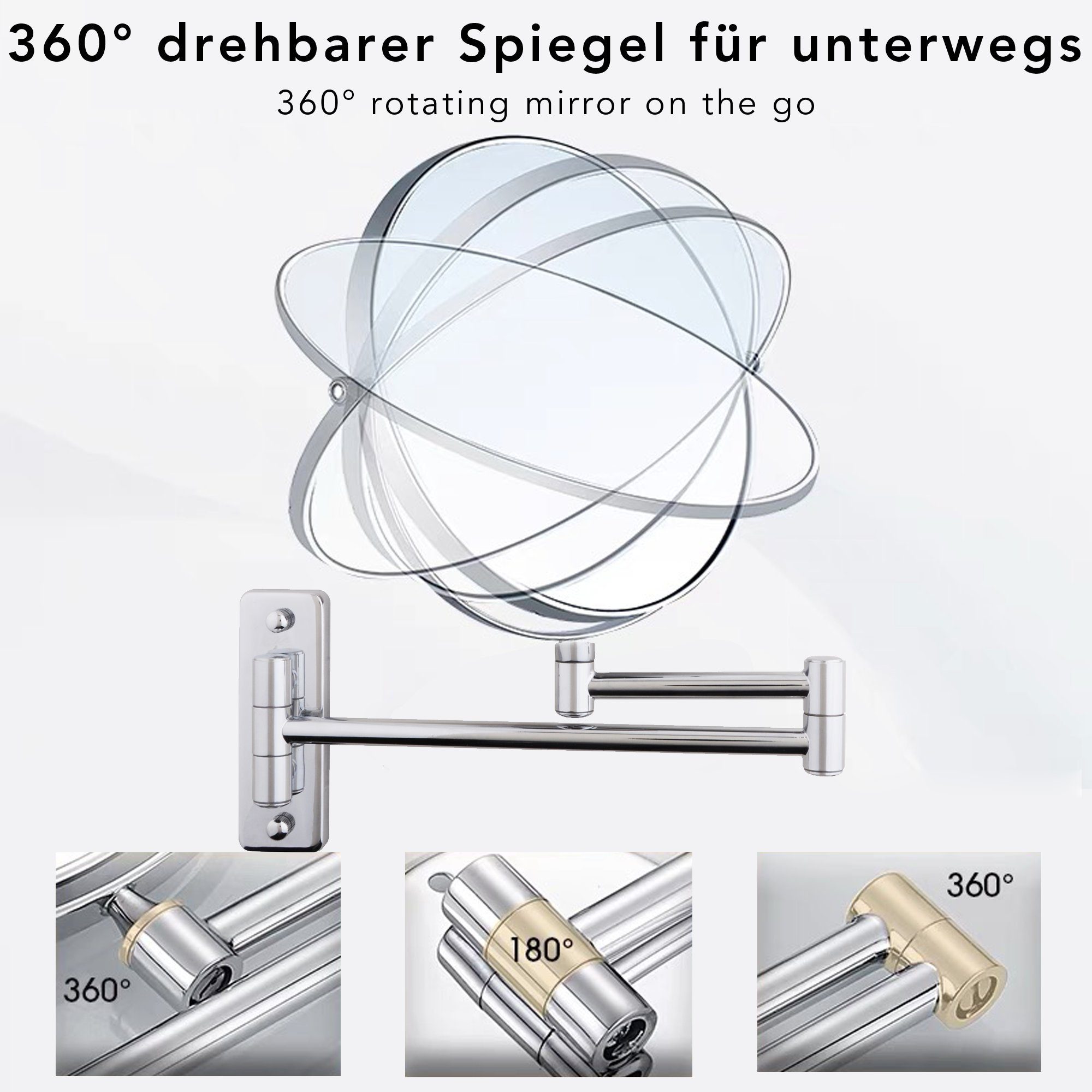 Mucola Kosmetikspiegel Makeup Spiegel Badspiegel Rasierspiegel Schminkspiegel (Stück, 1-St., Badspiegel), 10-facher Vergrößerung