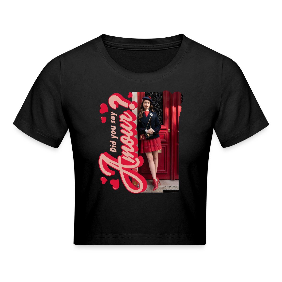 Spreadshirt T-Shirt Emily In Paris Did You Say Amour Crop Top (1-tlg)