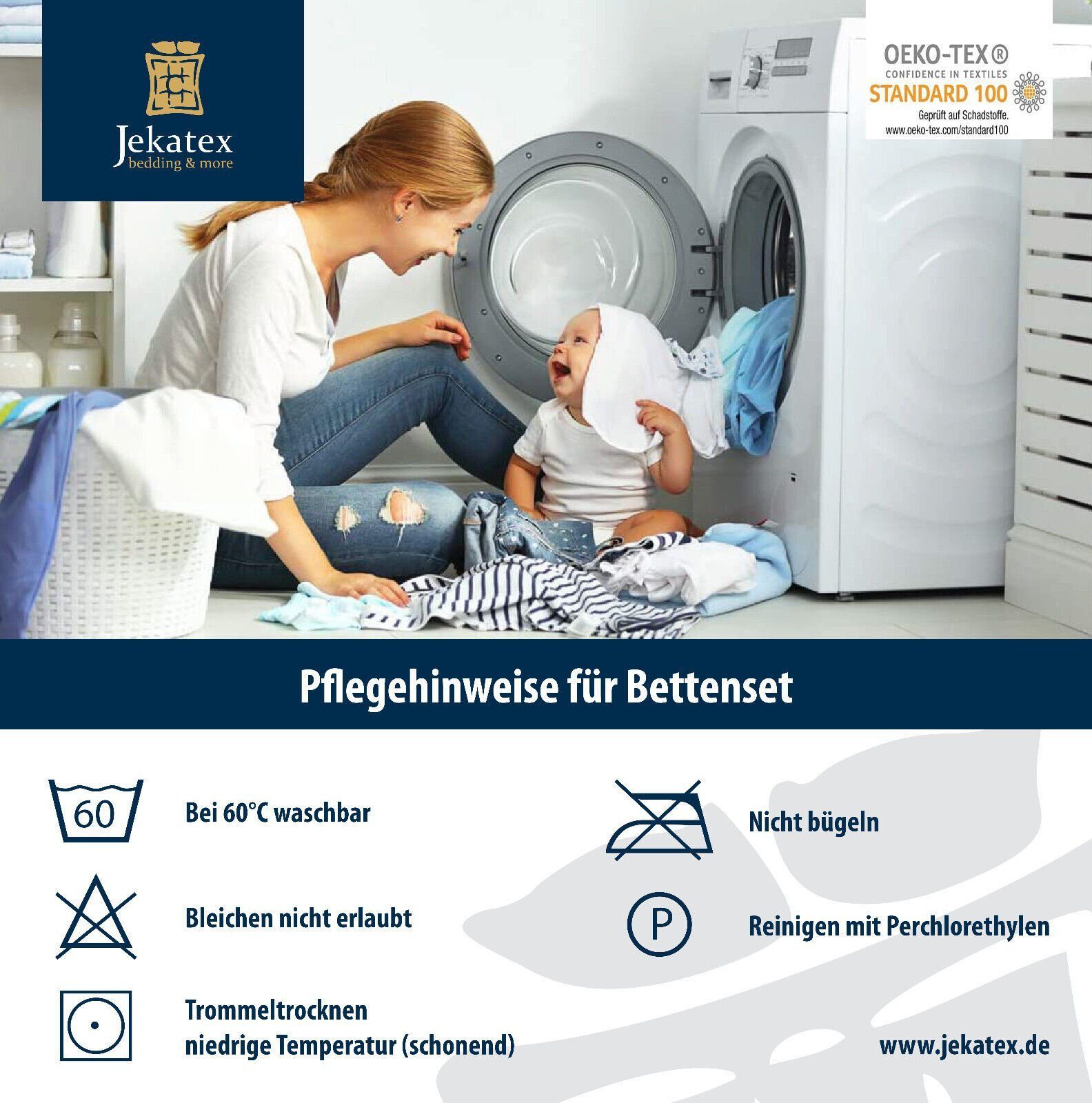 Jekatex Microfaserbettdecke + Kopfkissen Schlafkomfort fürs ganze Jahr!, 2-tlg oder 4-tlg, Bettenset 135x200/155x220+80x80/40x80cm – Bild 5 von 5