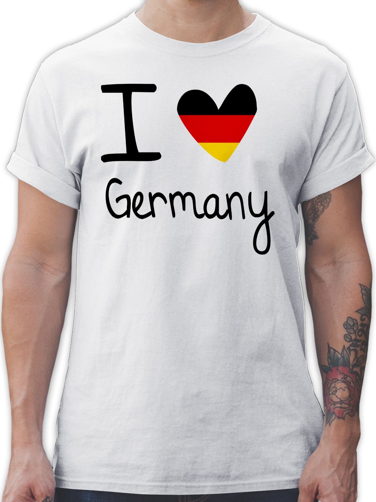 Shirtracer T-Shirt »I love Germany - Fussball WM 2022 - Herren Premium T- Shirt« Weltmeisterschaft Fanartikel Trikot online kaufen | OTTO