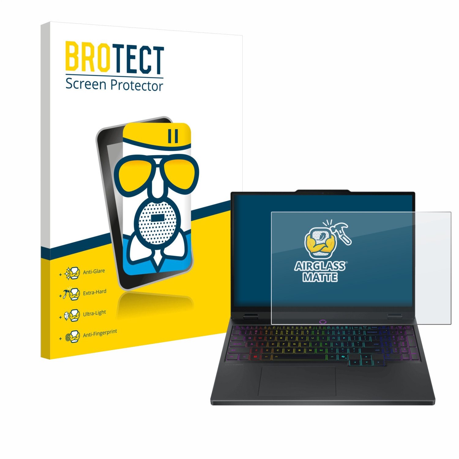 BROTECT Displayschutzglas Folie für Lenovo Legion 5i Gen 10 15", Schutzfolie Glas Panzer Display Schutz matt